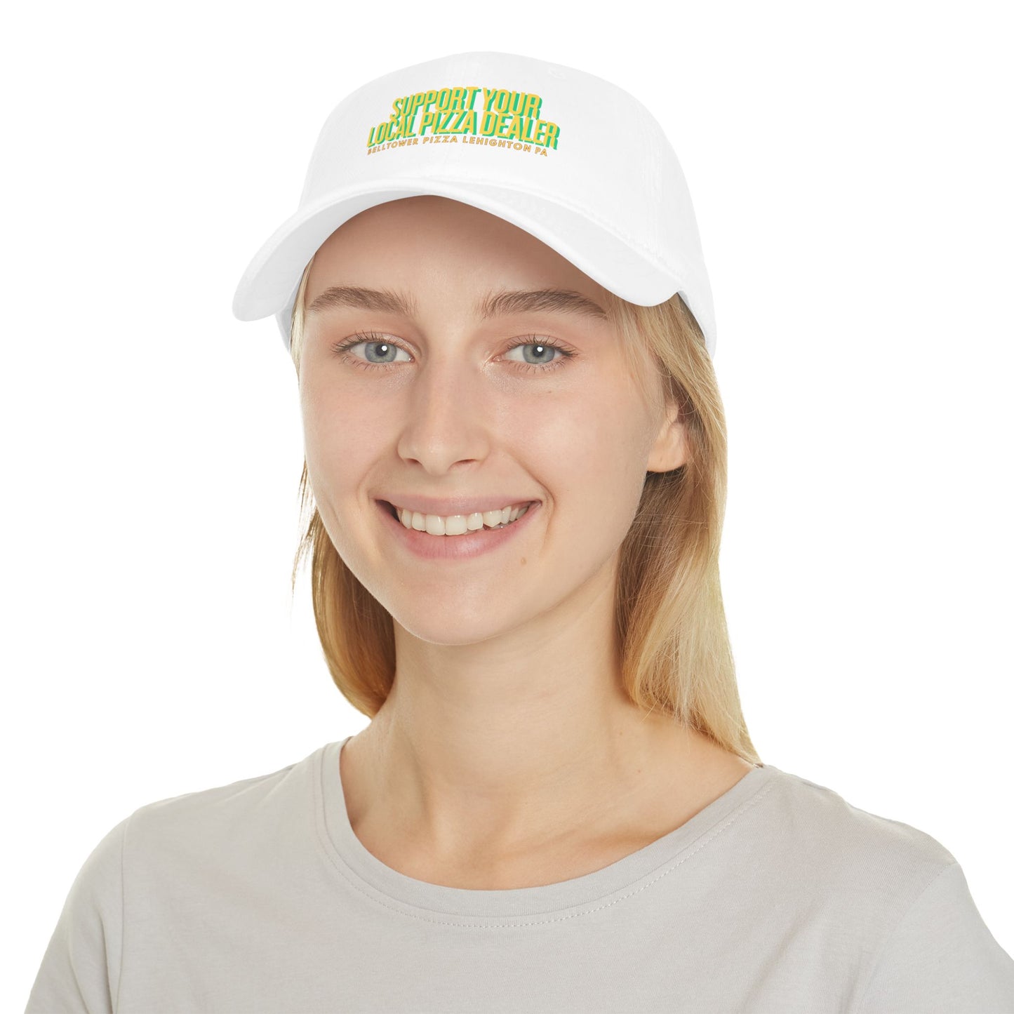 Support Your Local Pizza Dealer Baseball Cap — Red Low Profile Hat