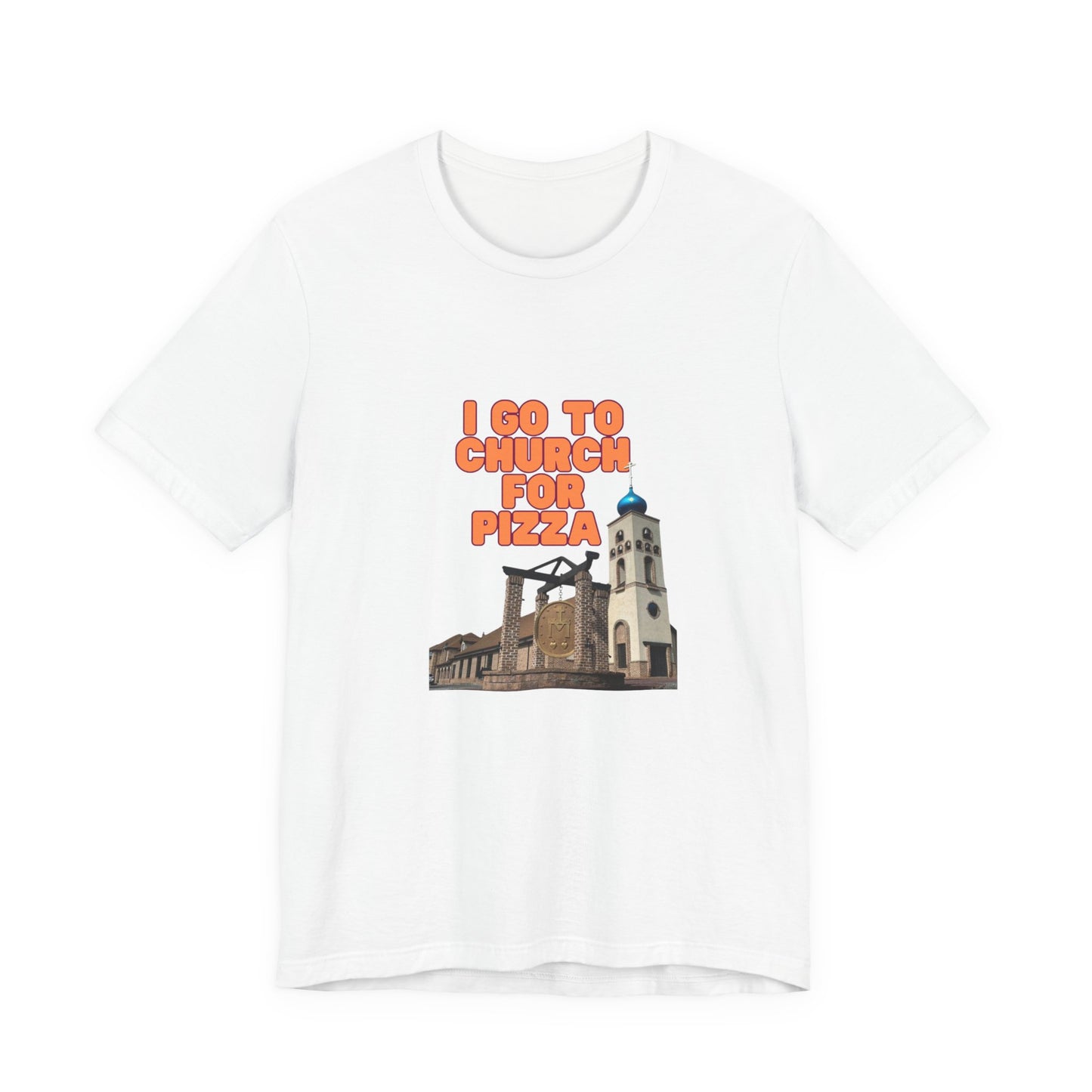 I Go to Church for Pizza T-Shirt — Funny Retro Church Pizza Graphic Tee