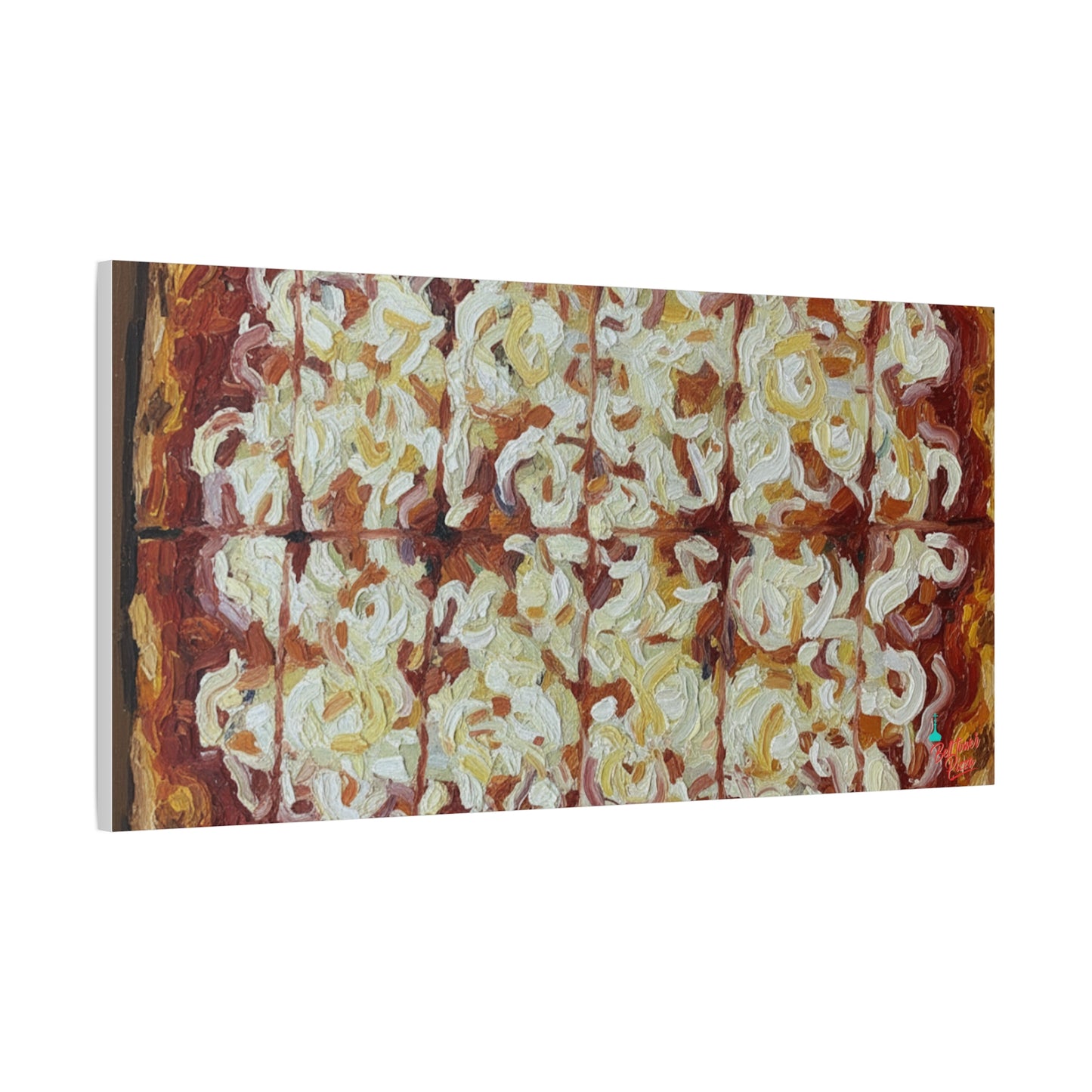 Belltower CLASSIC RED Wall Art Oil Painting Canvas — Rustic Margherita Painting on Stretched Matte Canvas