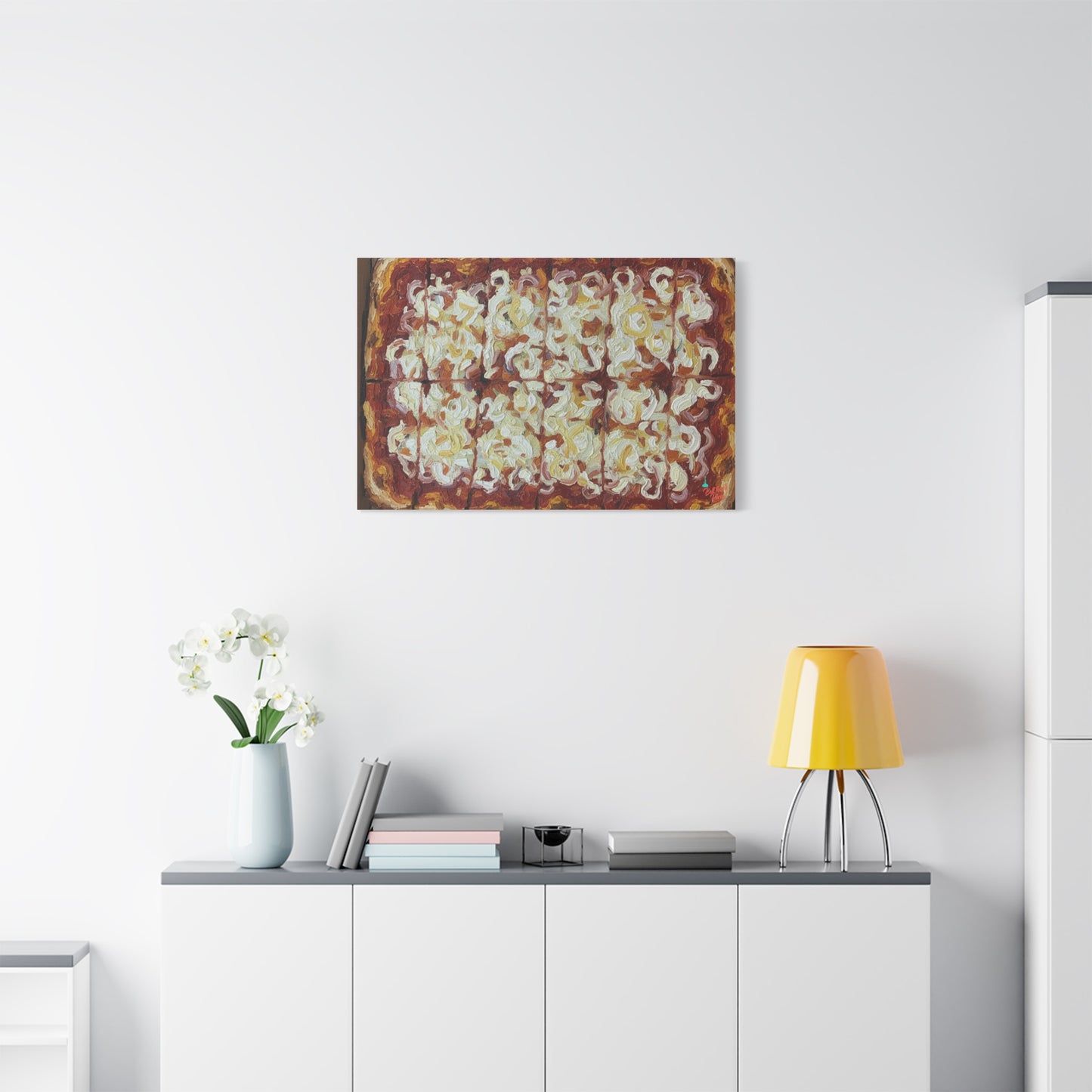 Belltower CLASSIC RED Wall Art Oil Painting Canvas — Rustic Margherita Painting on Stretched Matte Canvas