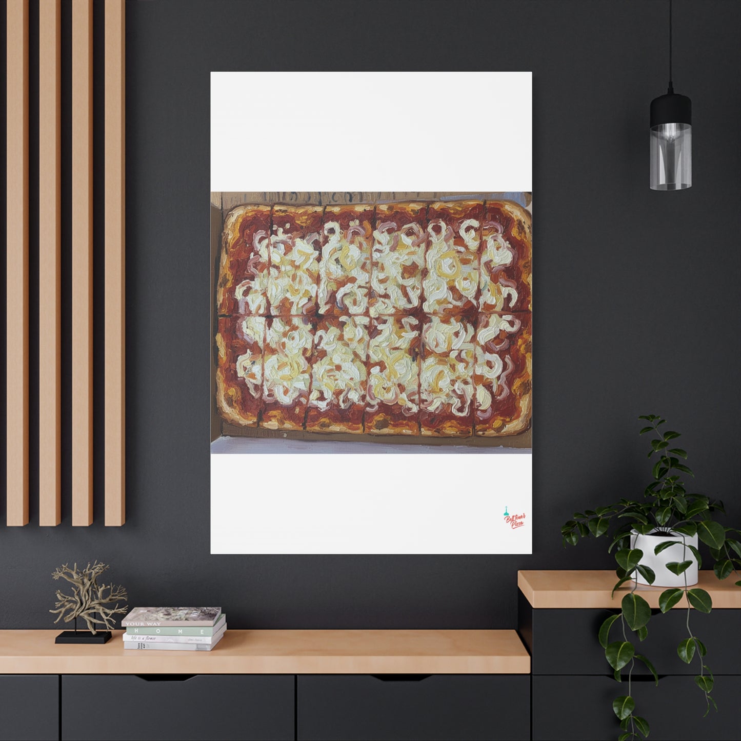 Belltower CLASSIC RED Wall Art Oil Painting Canvas — Rustic Margherita Painting on Stretched Matte Canvas
