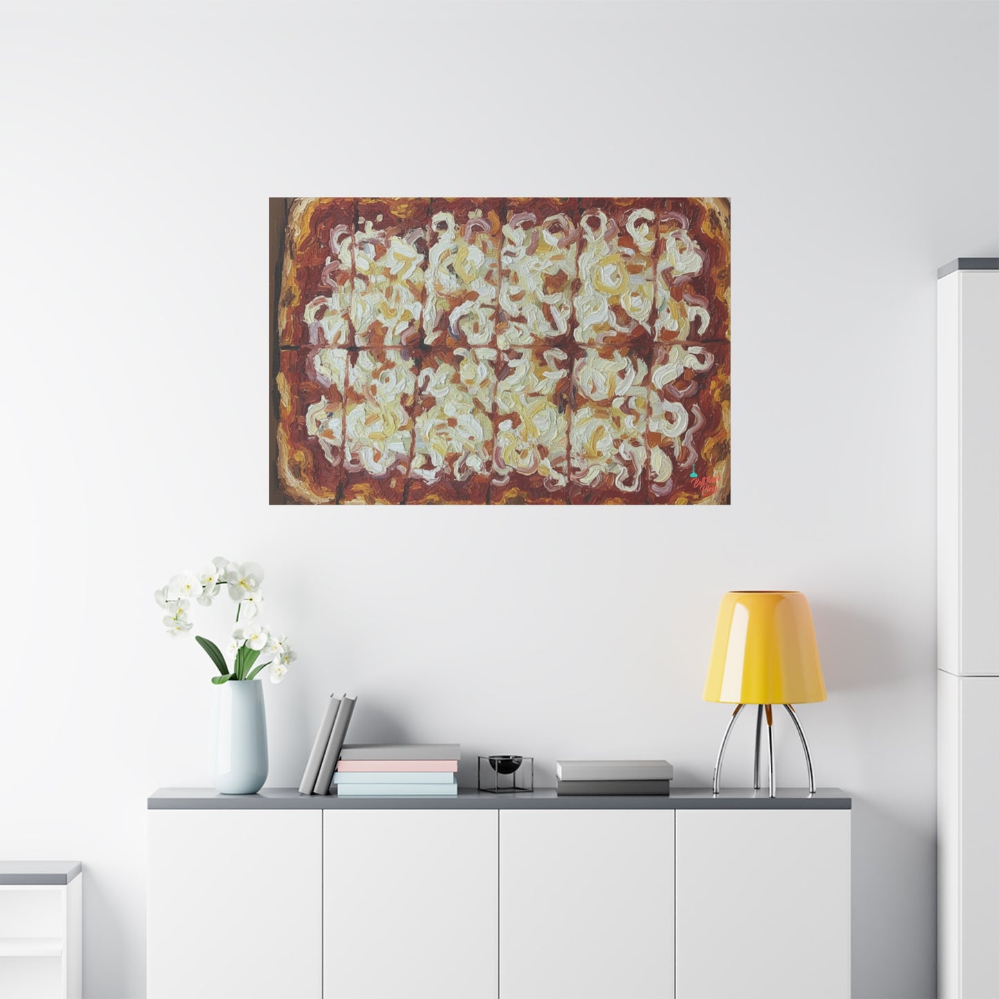 Belltower CLASSIC RED Wall Art Oil Painting Canvas — Rustic Margherita Painting on Stretched Matte Canvas