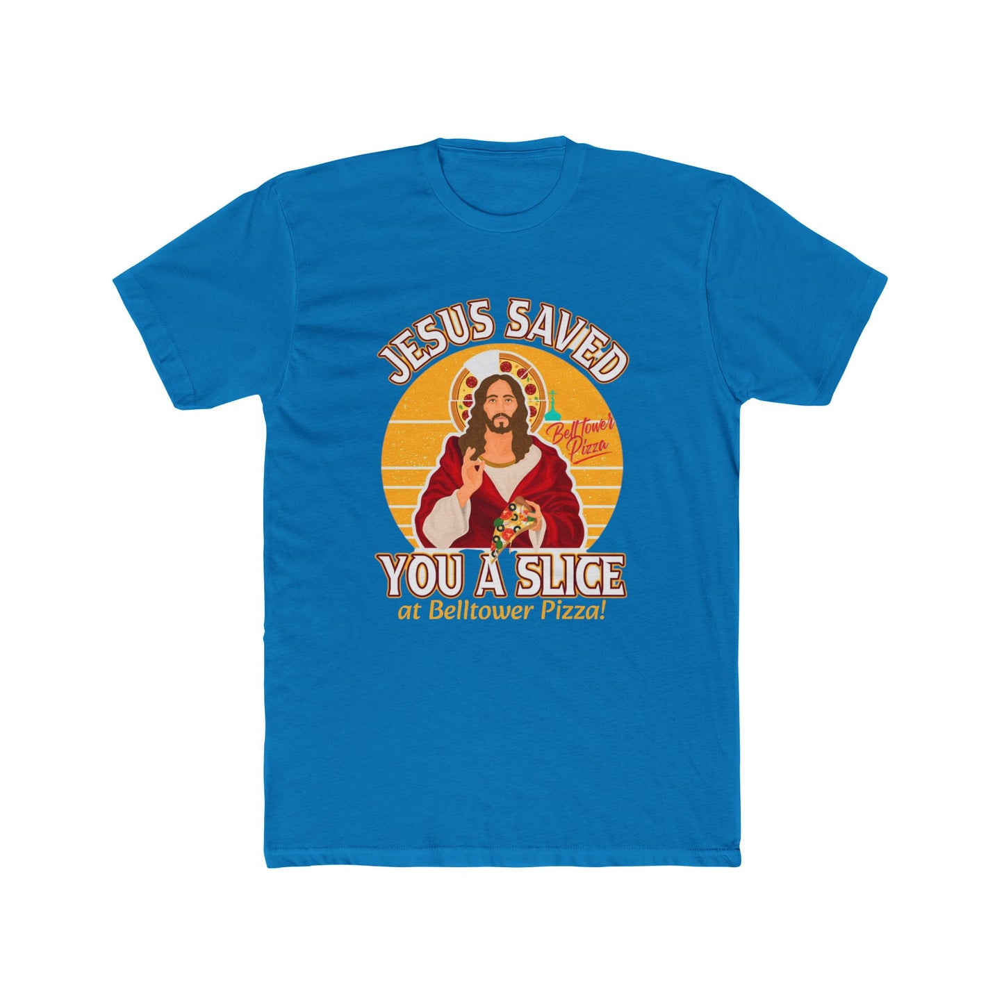 Jesus Saved You a Slice T-Shirt — Vintage Pizza Faith Tee