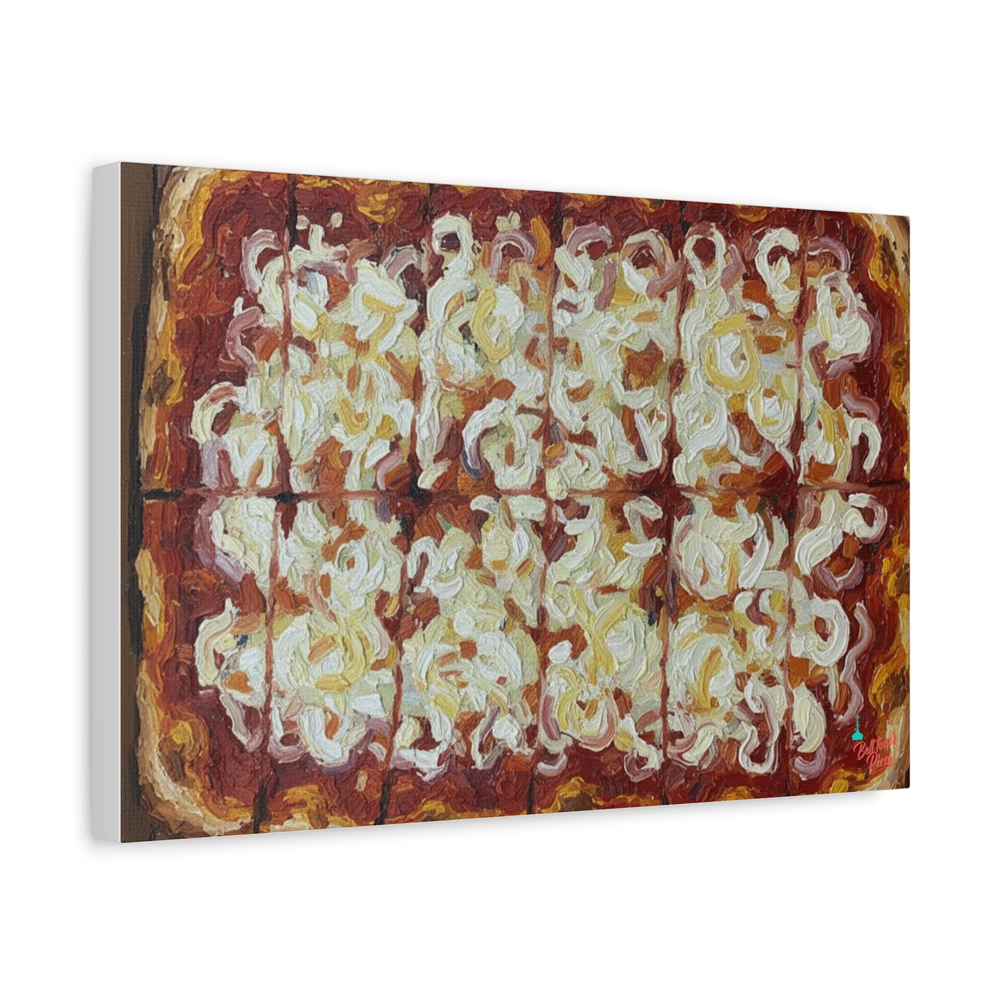 Belltower CLASSIC RED Wall Art Oil Painting Canvas — Rustic Margherita Painting on Stretched Matte Canvas