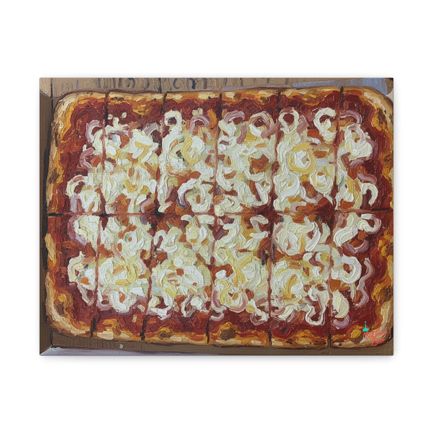 Belltower CLASSIC RED Wall Art Oil Painting Canvas — Rustic Margherita Painting on Stretched Matte Canvas