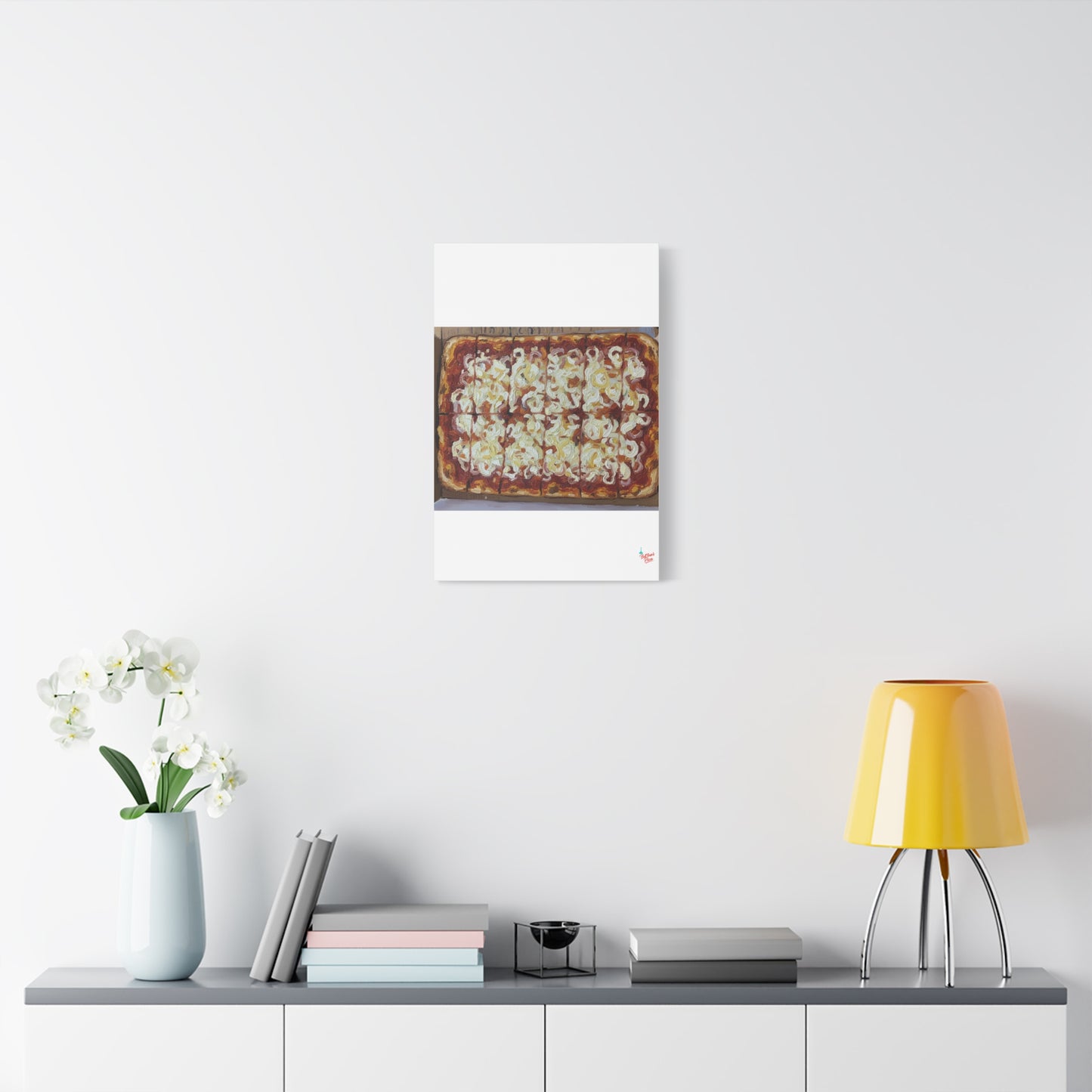 Belltower CLASSIC RED Wall Art Oil Painting Canvas — Rustic Margherita Painting on Stretched Matte Canvas