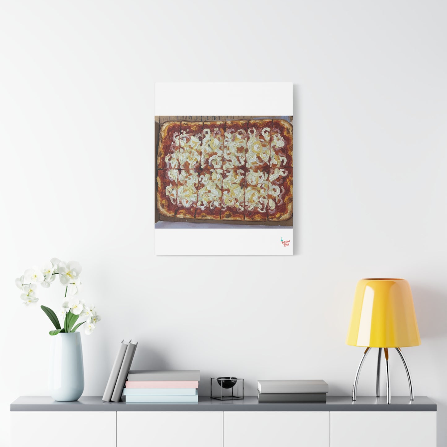 Belltower CLASSIC RED Wall Art Oil Painting Canvas — Rustic Margherita Painting on Stretched Matte Canvas