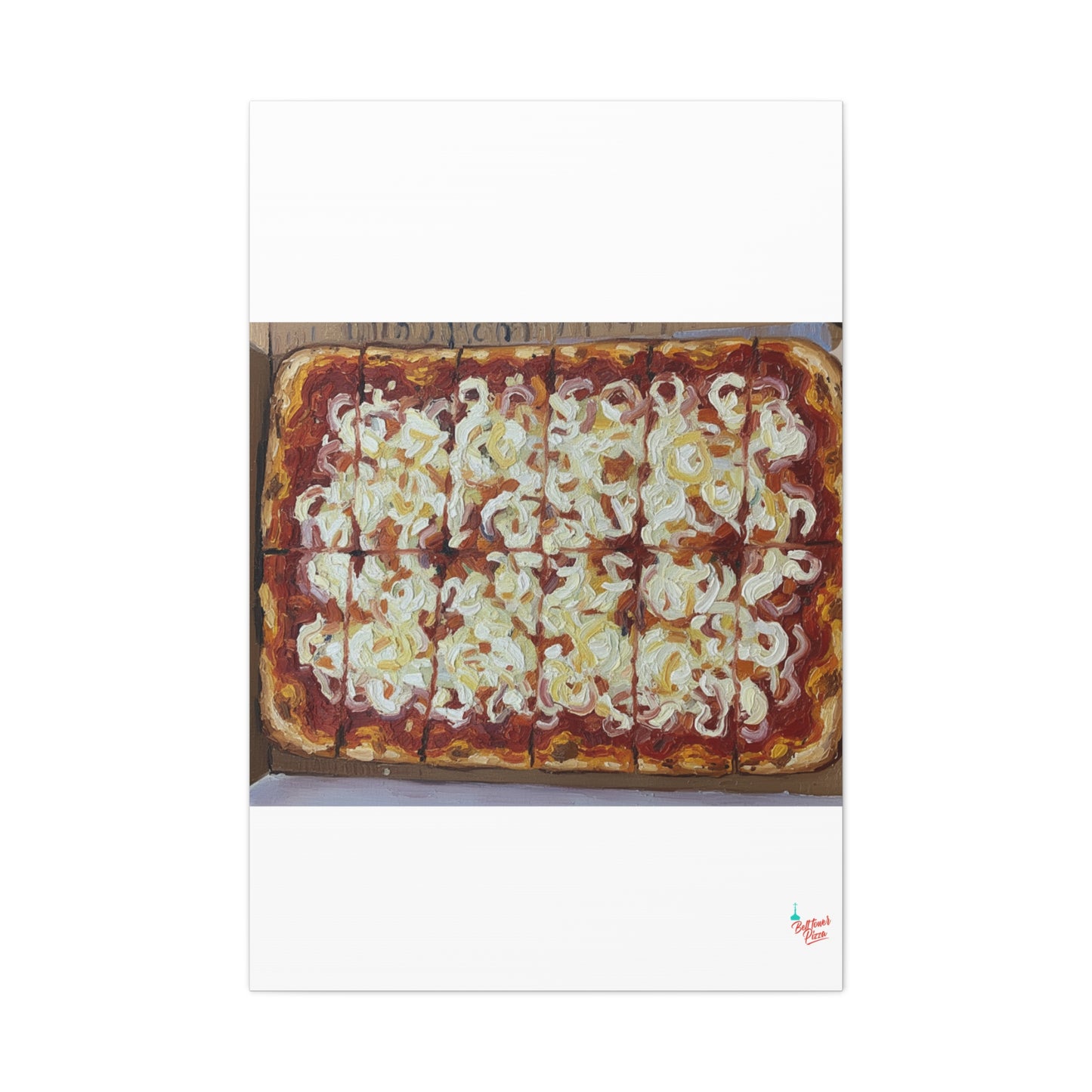 Belltower CLASSIC RED Wall Art Oil Painting Canvas — Rustic Margherita Painting on Stretched Matte Canvas