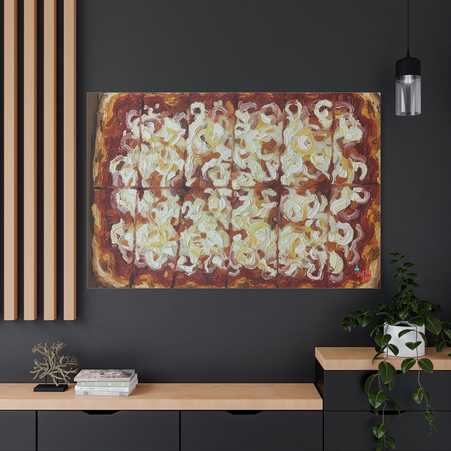Belltower CLASSIC RED Wall Art Oil Painting Canvas — Rustic Margherita Painting on Stretched Matte Canvas