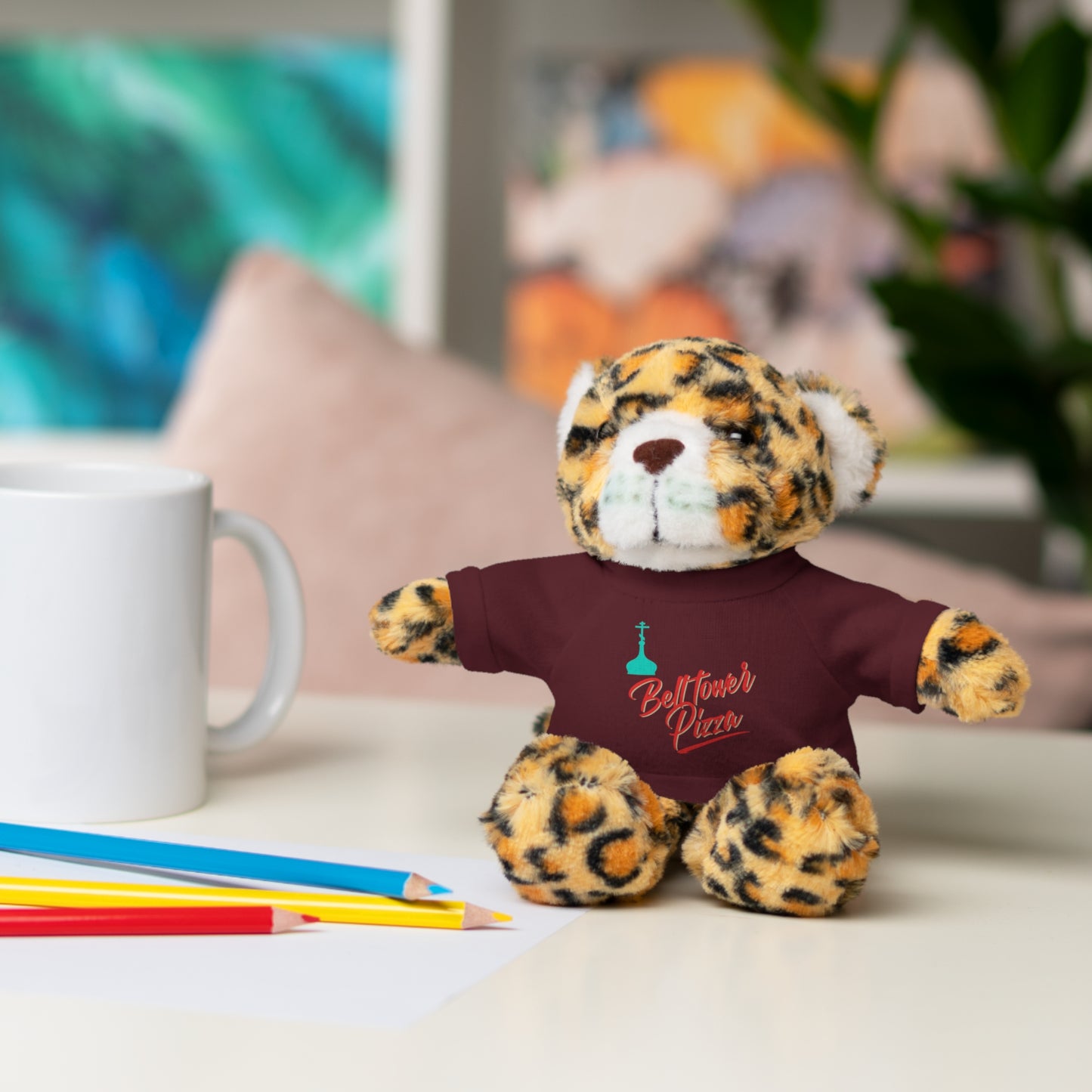 Bellflower Pizza Teddy Bear — Plush Toy with Branded Tee