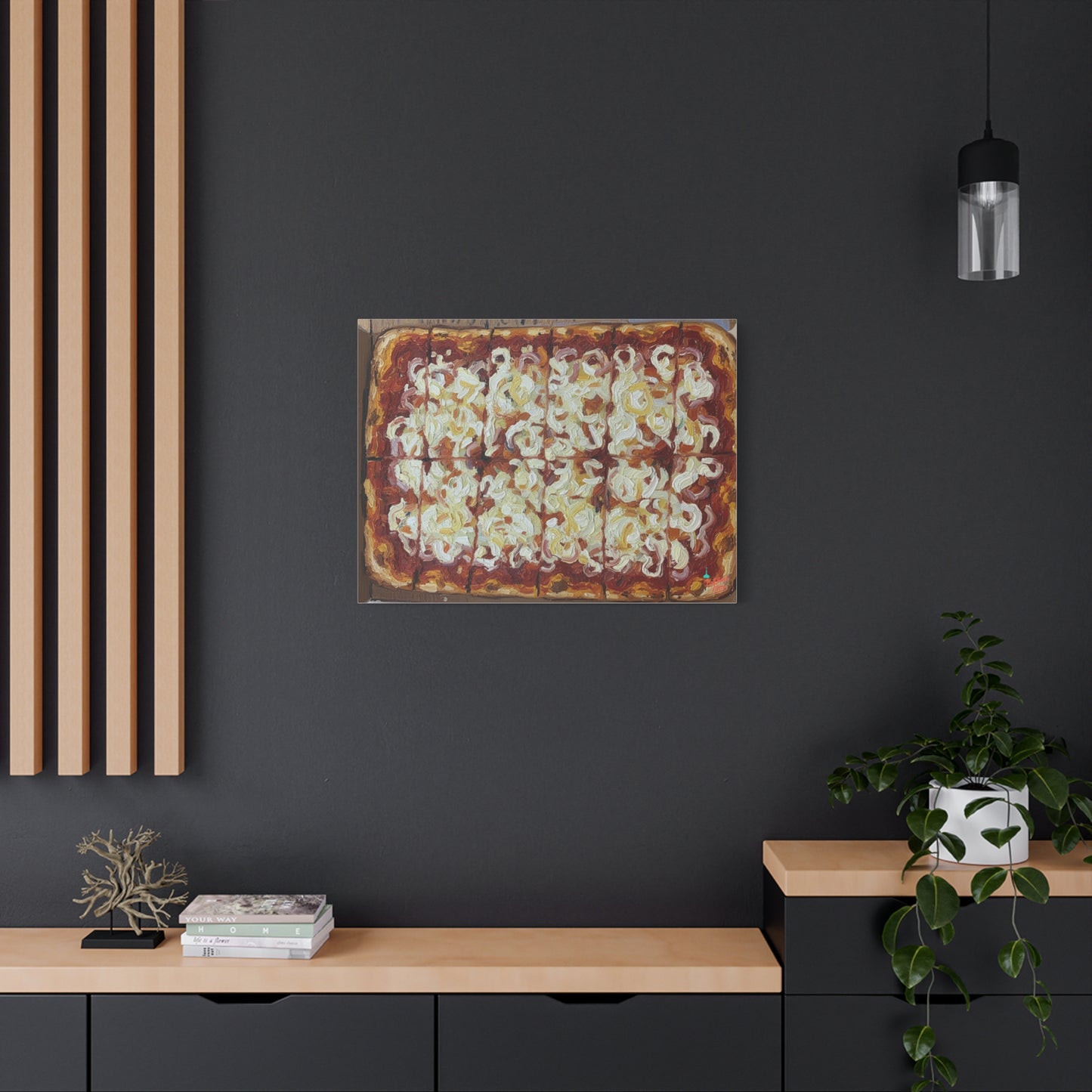 Belltower CLASSIC RED Wall Art Oil Painting Canvas — Rustic Margherita Painting on Stretched Matte Canvas