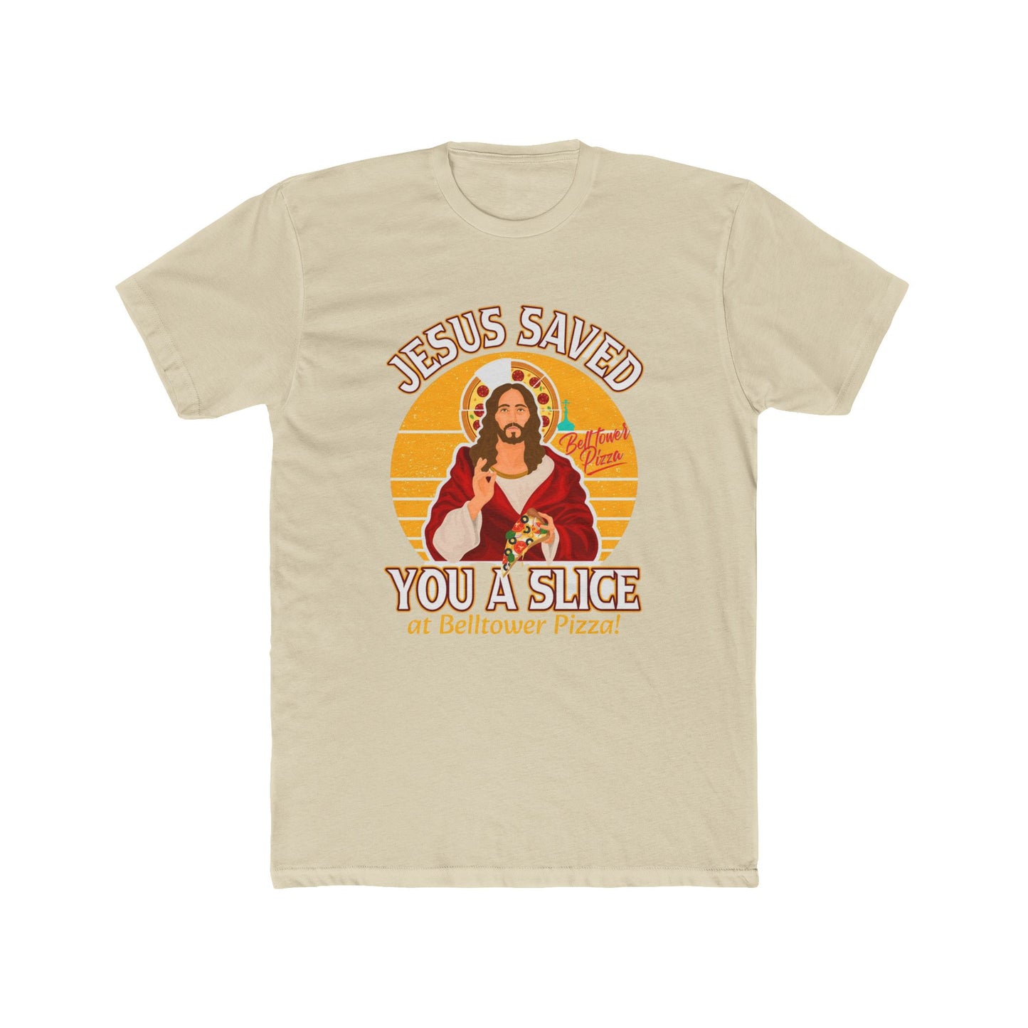 Jesus Saved You a Slice T-Shirt — Vintage Pizza Faith Tee