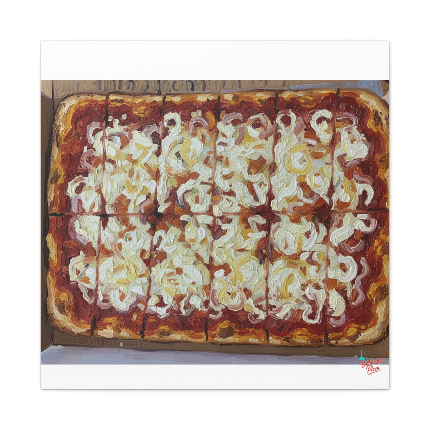 Belltower CLASSIC RED Wall Art Oil Painting Canvas — Rustic Margherita Painting on Stretched Matte Canvas