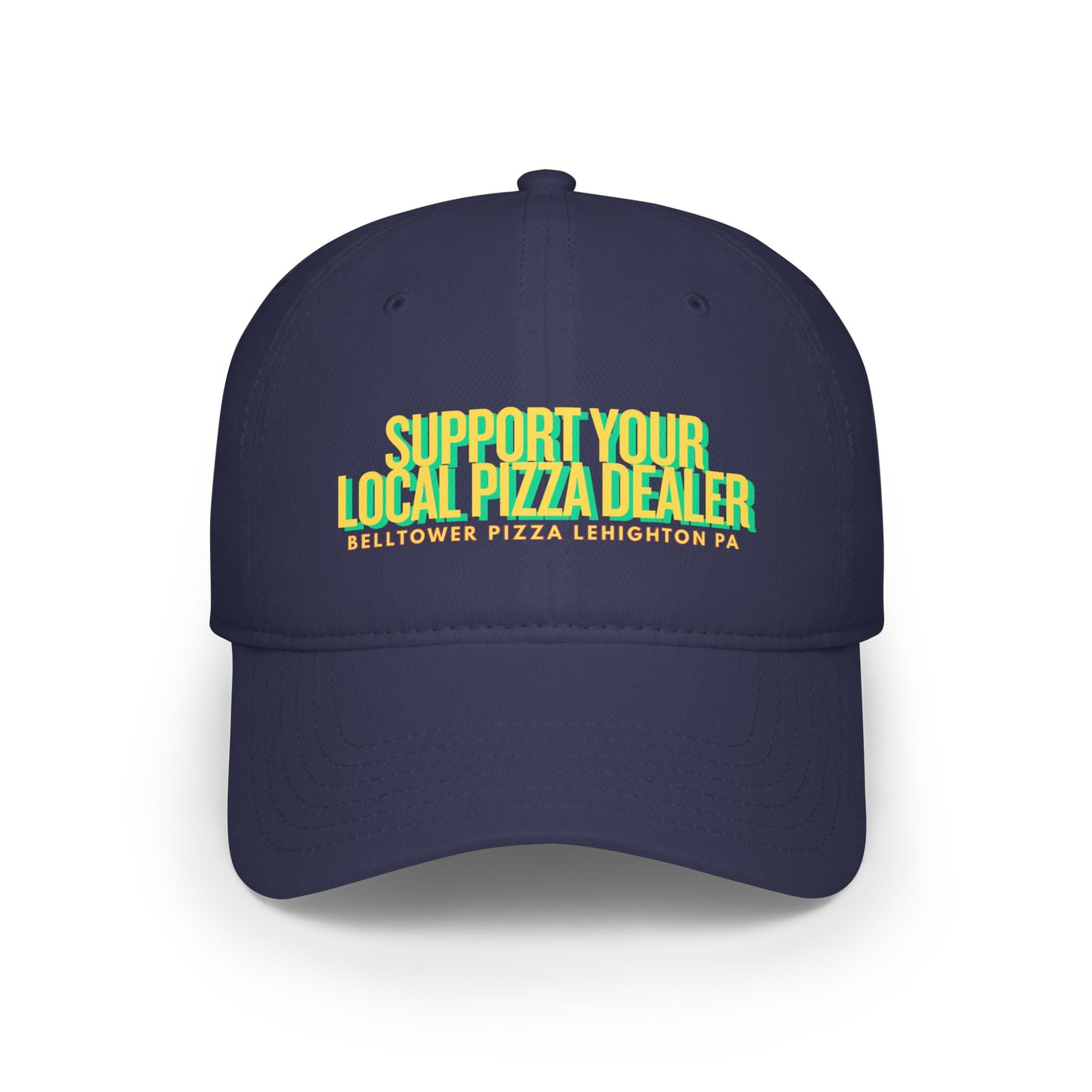 Support Your Local Pizza Dealer Baseball Cap — Red Low Profile Hat