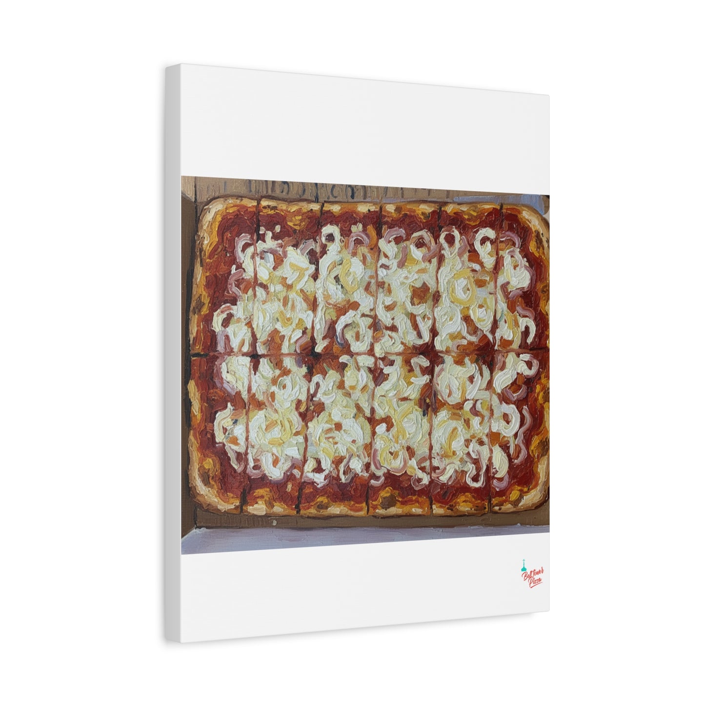 Belltower CLASSIC RED Wall Art Oil Painting Canvas — Rustic Margherita Painting on Stretched Matte Canvas