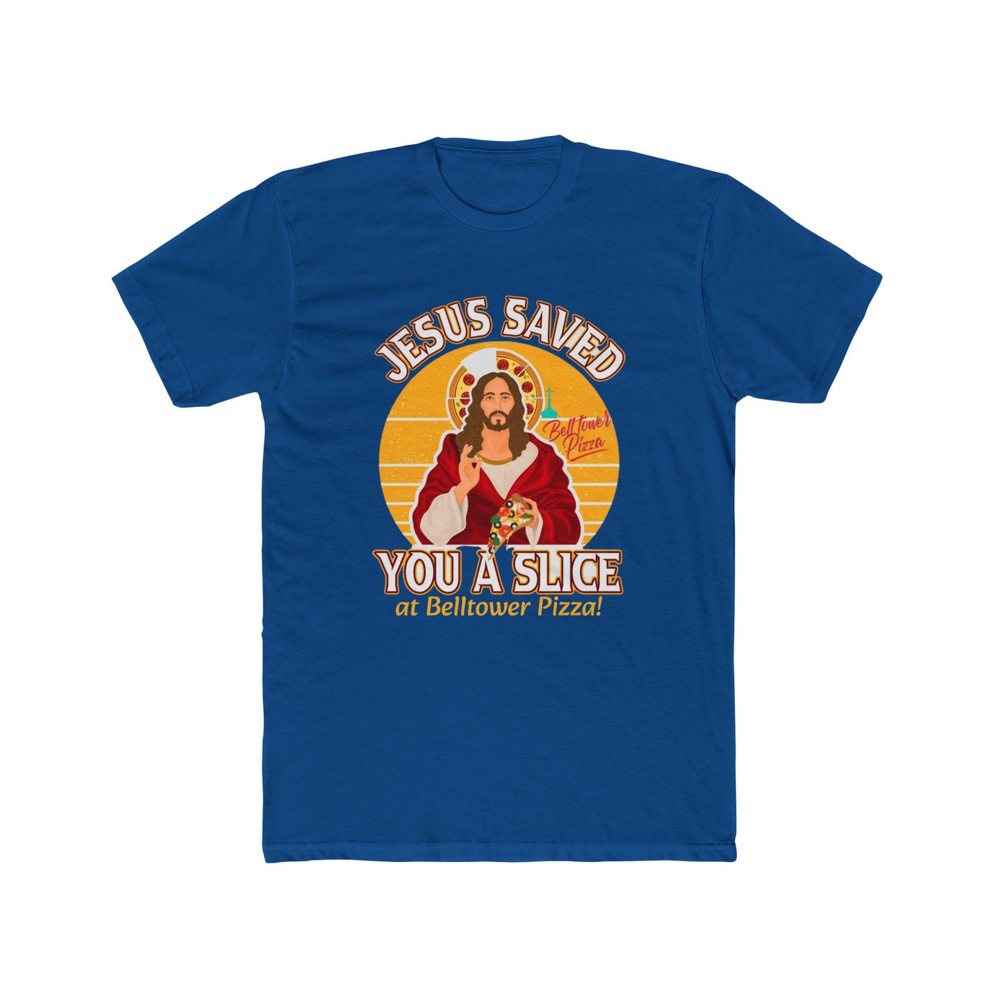 Jesus Saved You a Slice T-Shirt — Vintage Pizza Faith Tee