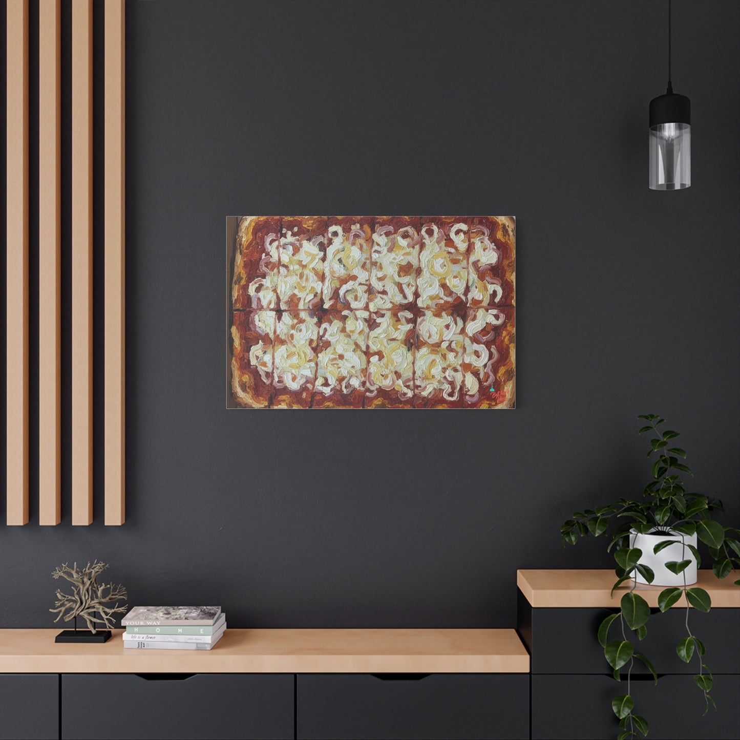 Belltower CLASSIC RED Wall Art Oil Painting Canvas — Rustic Margherita Painting on Stretched Matte Canvas