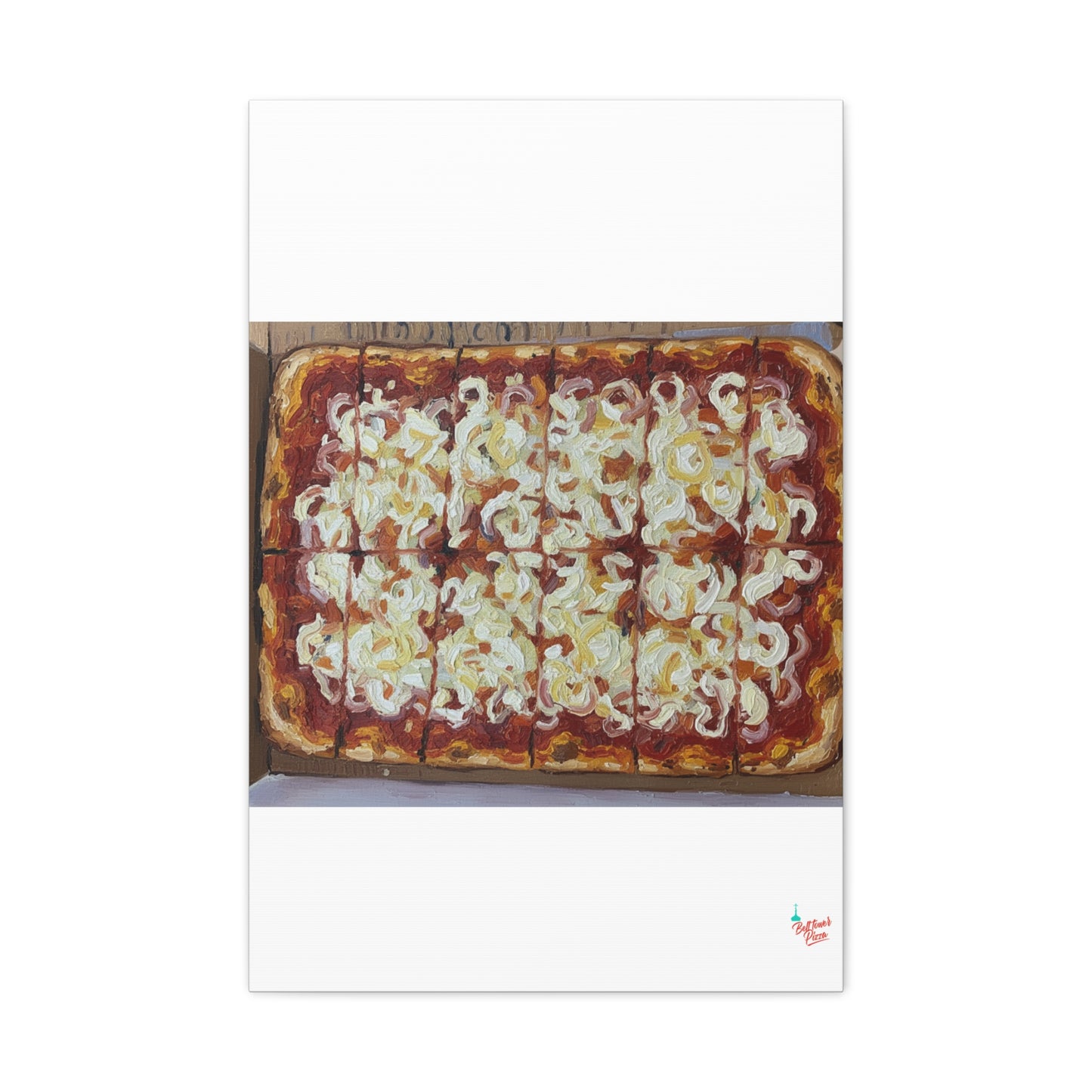 Belltower CLASSIC RED Wall Art Oil Painting Canvas — Rustic Margherita Painting on Stretched Matte Canvas