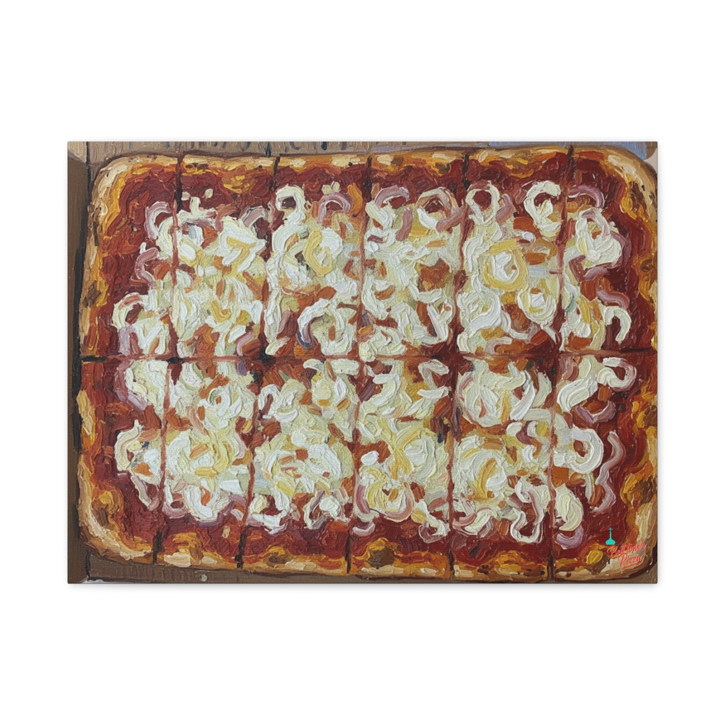 Belltower CLASSIC RED Wall Art Oil Painting Canvas — Rustic Margherita Painting on Stretched Matte Canvas