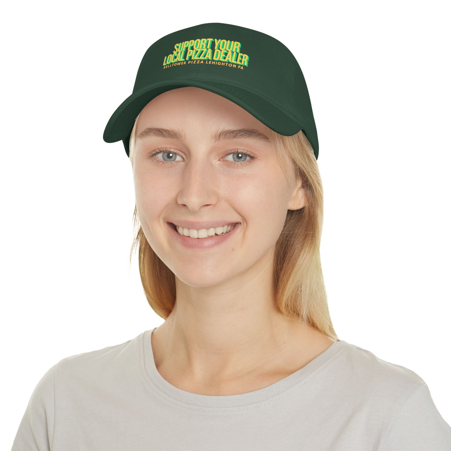 Support Your Local Pizza Dealer Baseball Cap — Red Low Profile Hat