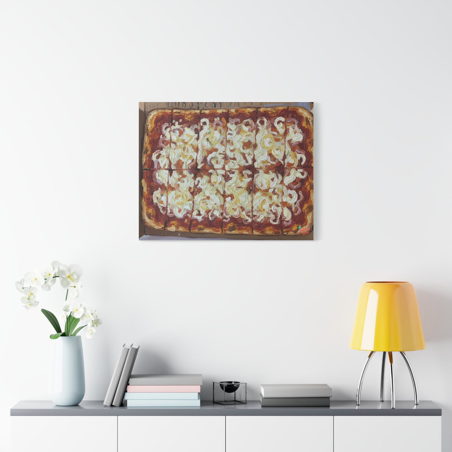 Belltower CLASSIC RED Wall Art Oil Painting Canvas — Rustic Margherita Painting on Stretched Matte Canvas