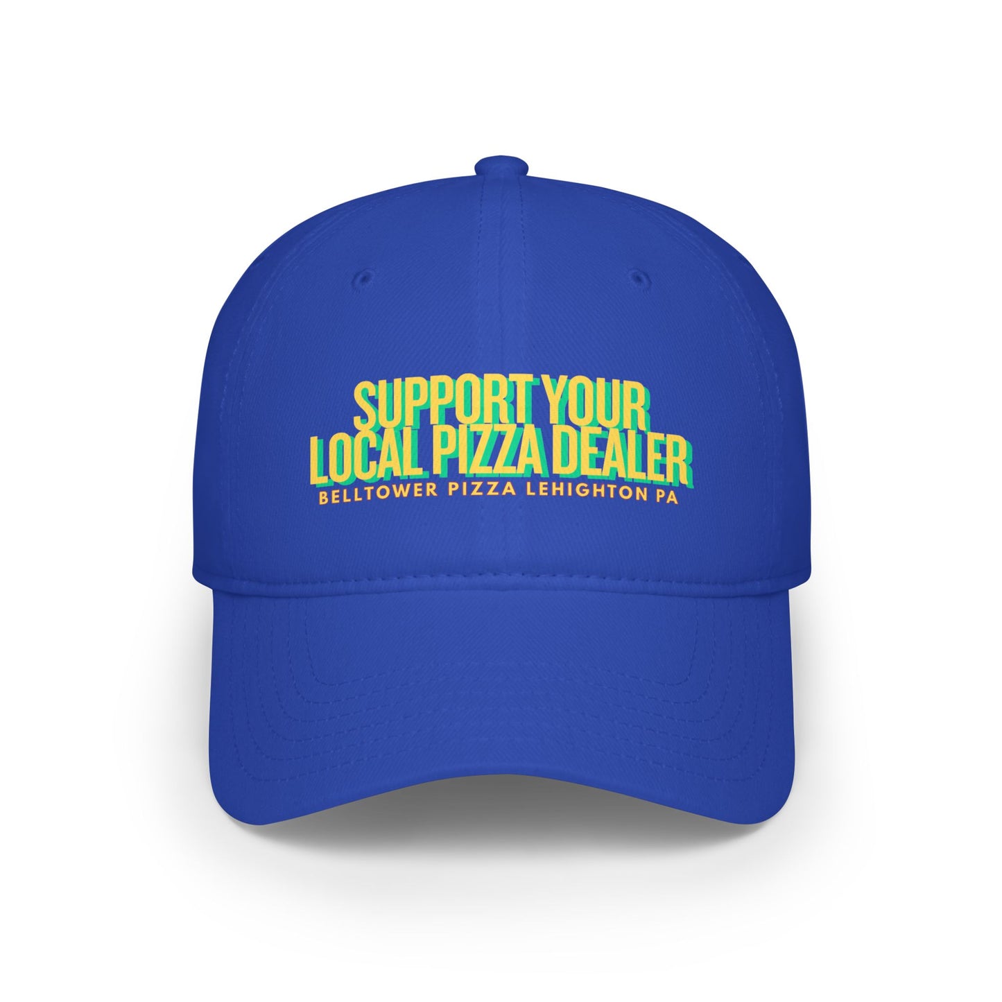 Support Your Local Pizza Dealer Baseball Cap — Red Low Profile Hat