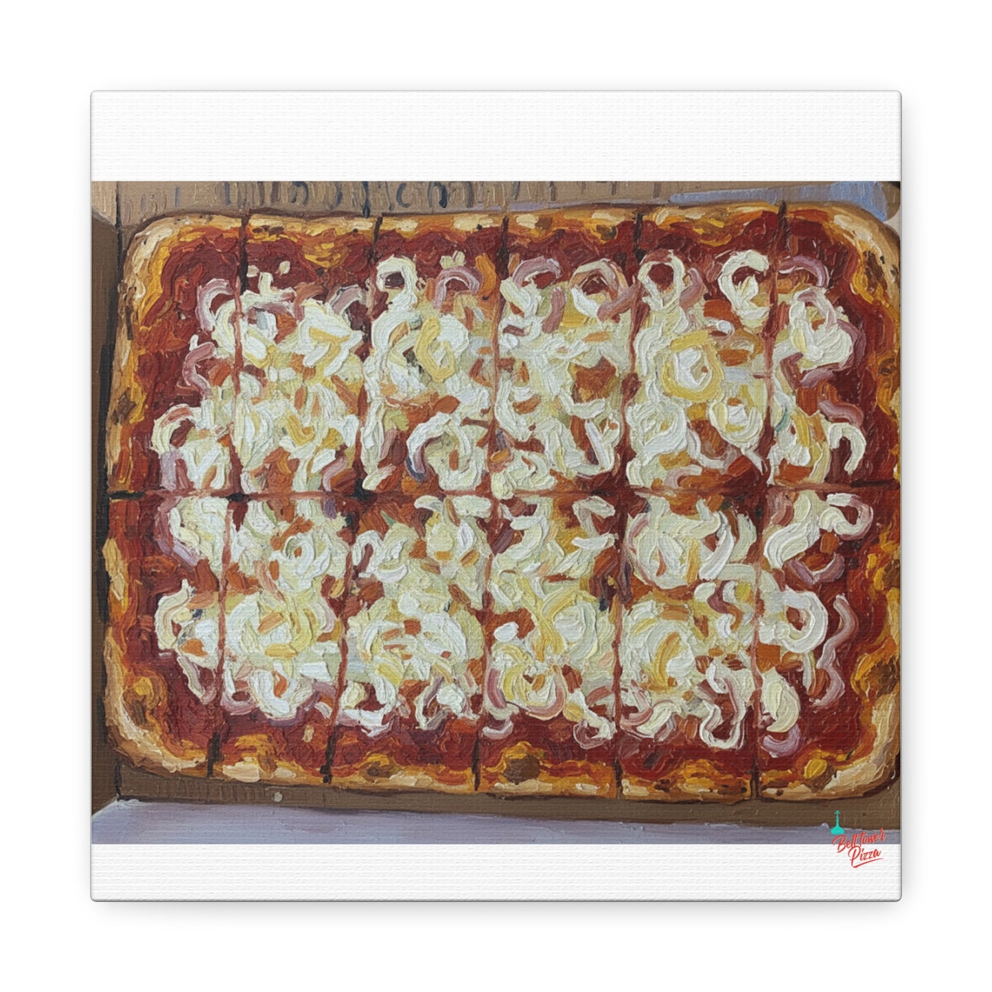 Belltower CLASSIC RED Wall Art Oil Painting Canvas — Rustic Margherita Painting on Stretched Matte Canvas
