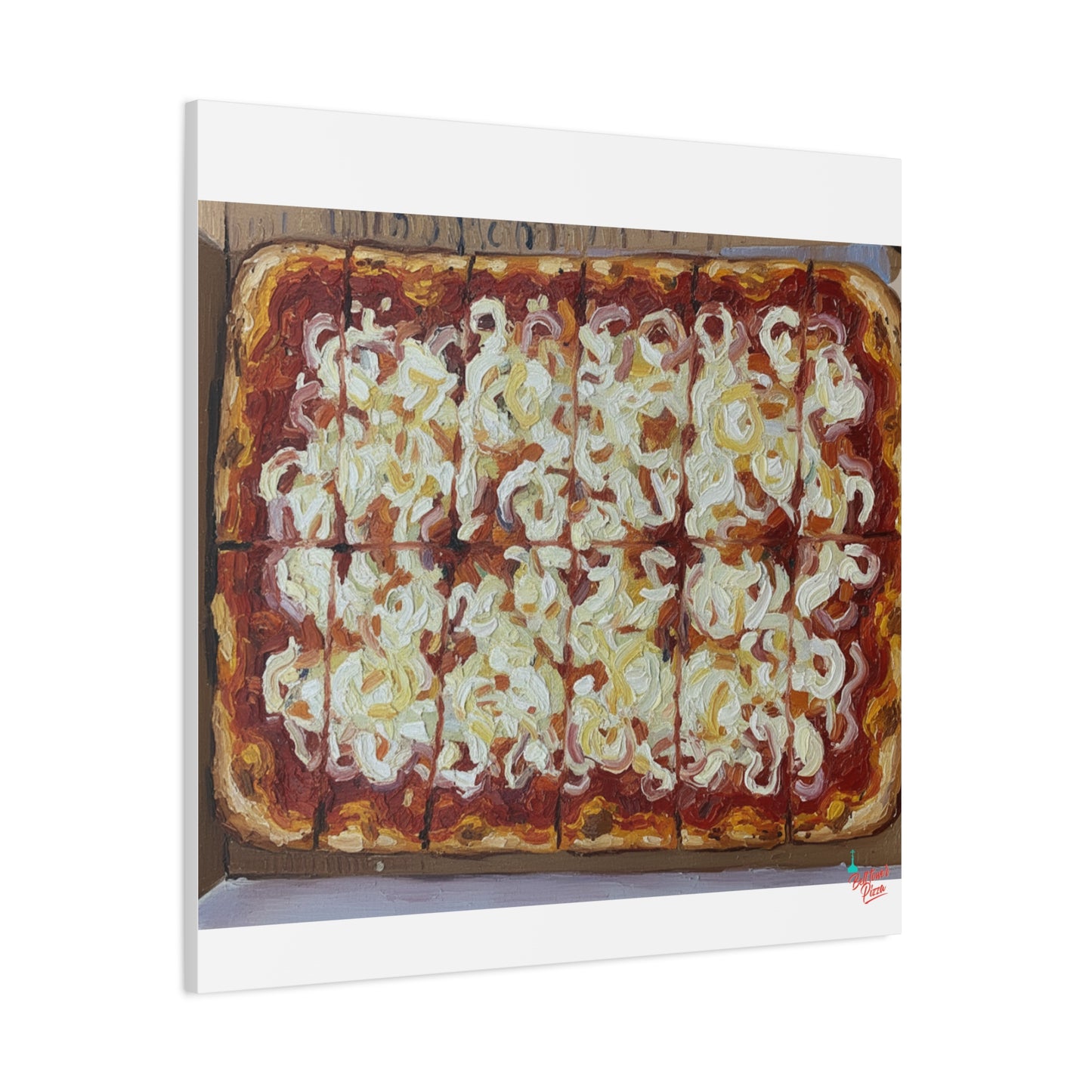 Belltower CLASSIC RED Wall Art Oil Painting Canvas — Rustic Margherita Painting on Stretched Matte Canvas