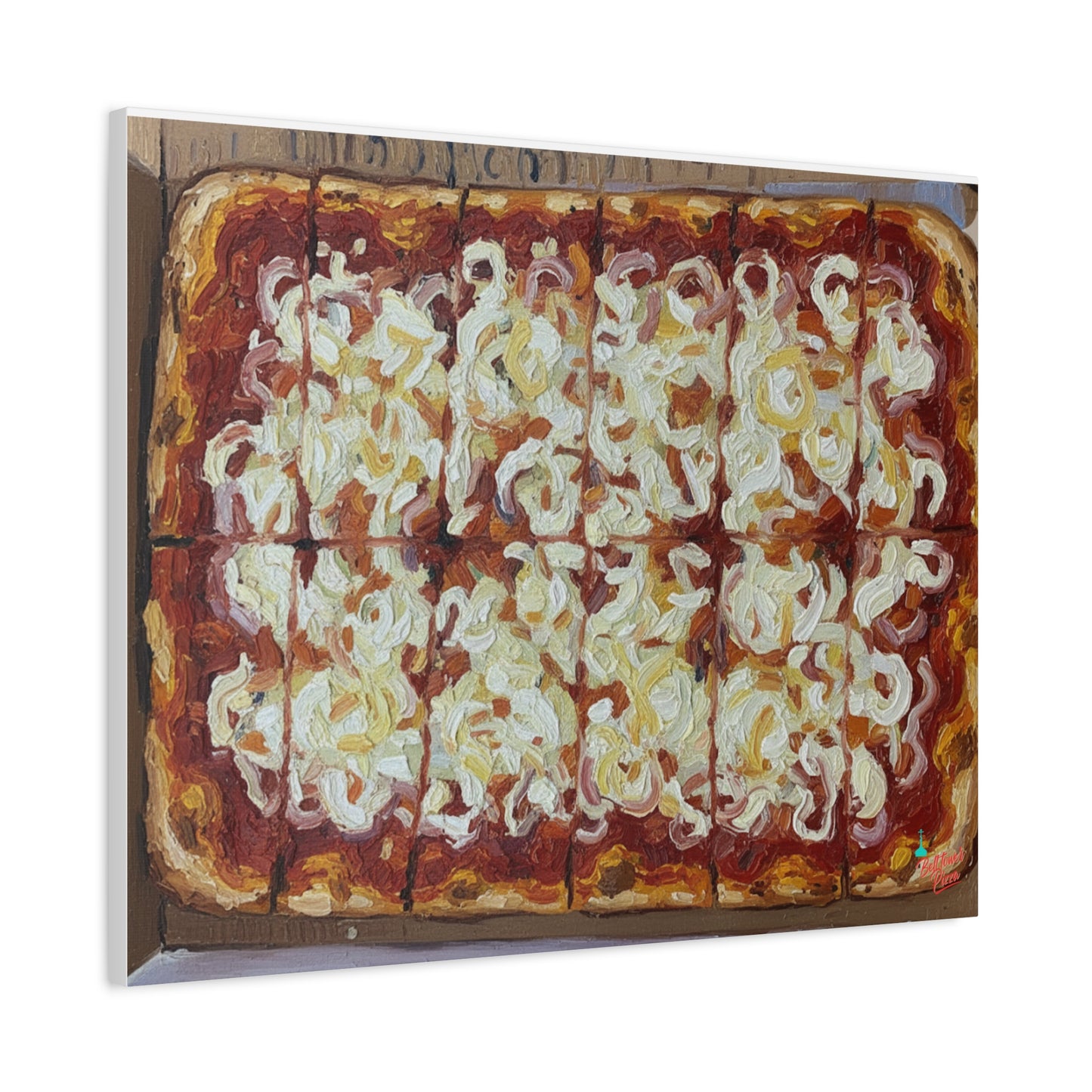 Belltower CLASSIC RED Wall Art Oil Painting Canvas — Rustic Margherita Painting on Stretched Matte Canvas