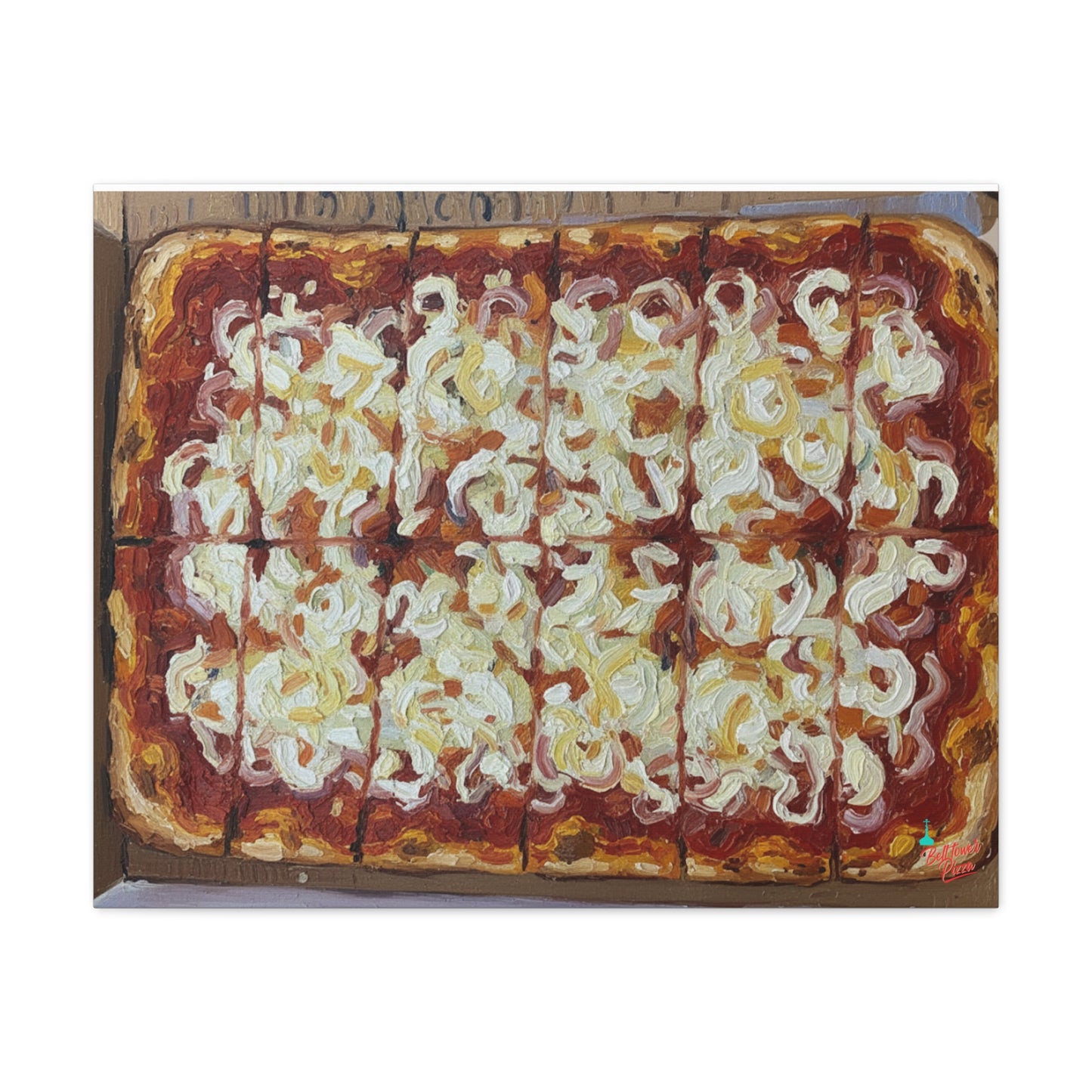Belltower CLASSIC RED Wall Art Oil Painting Canvas — Rustic Margherita Painting on Stretched Matte Canvas