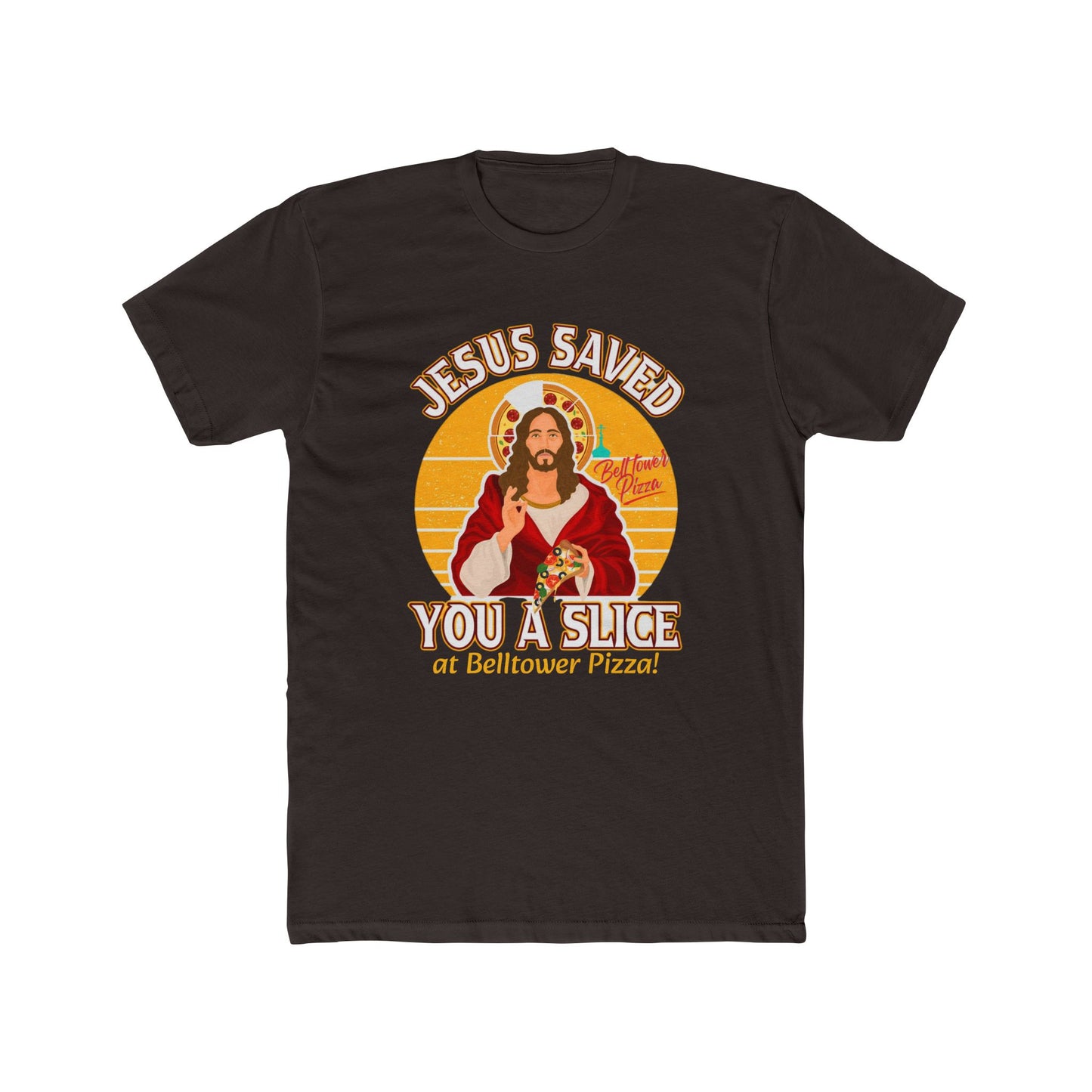 Jesus Saved You a Slice T-Shirt — Vintage Pizza Faith Tee