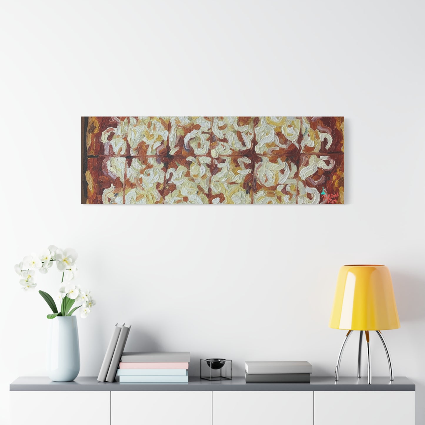 Belltower CLASSIC RED Wall Art Oil Painting Canvas — Rustic Margherita Painting on Stretched Matte Canvas