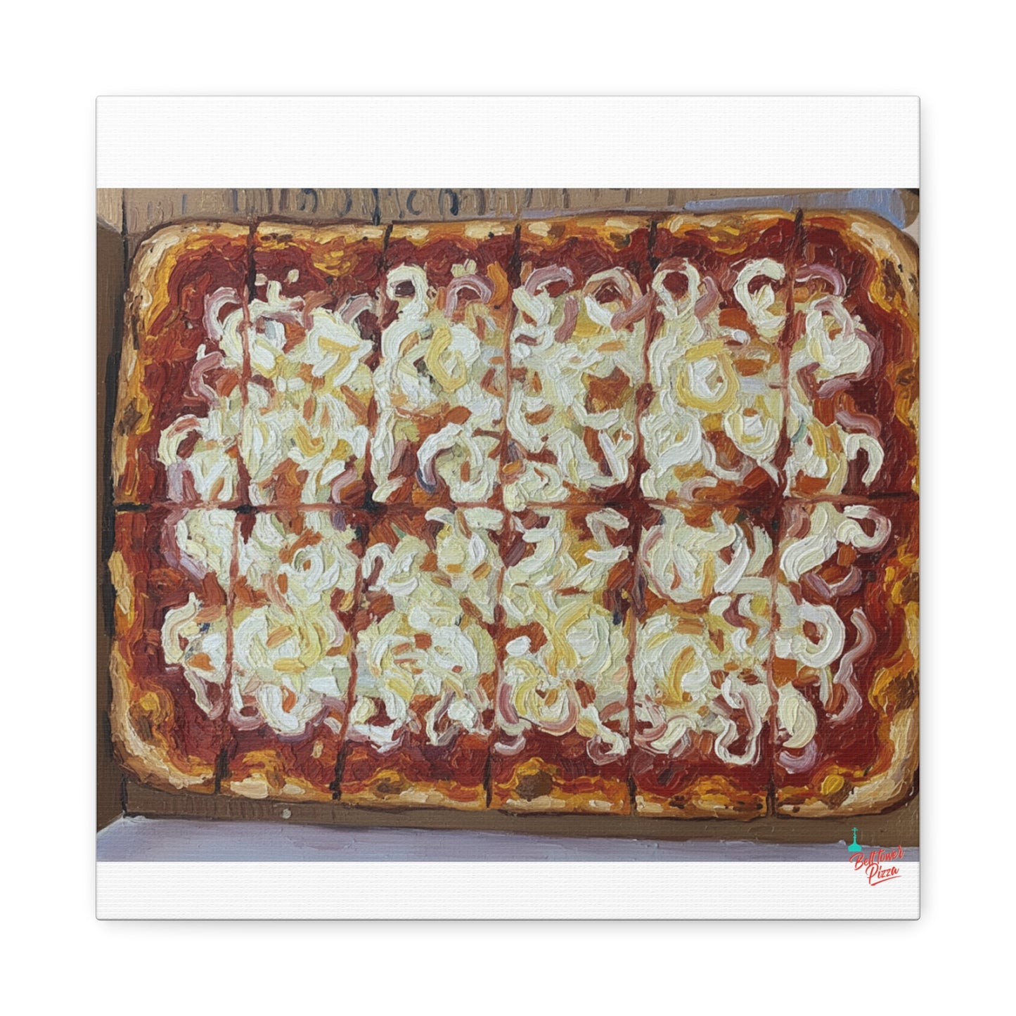 Belltower CLASSIC RED Wall Art Oil Painting Canvas — Rustic Margherita Painting on Stretched Matte Canvas