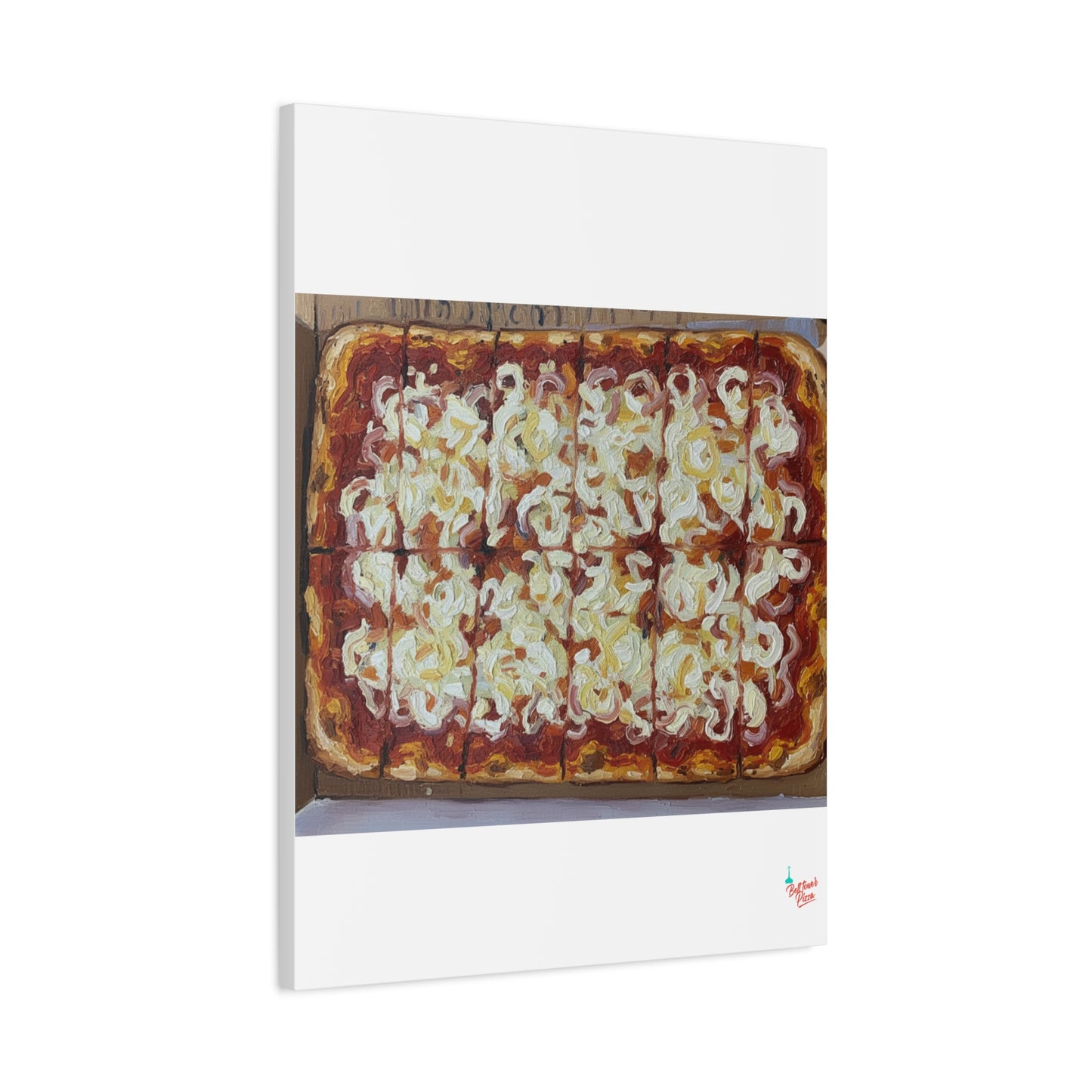 Belltower CLASSIC RED Wall Art Oil Painting Canvas — Rustic Margherita Painting on Stretched Matte Canvas
