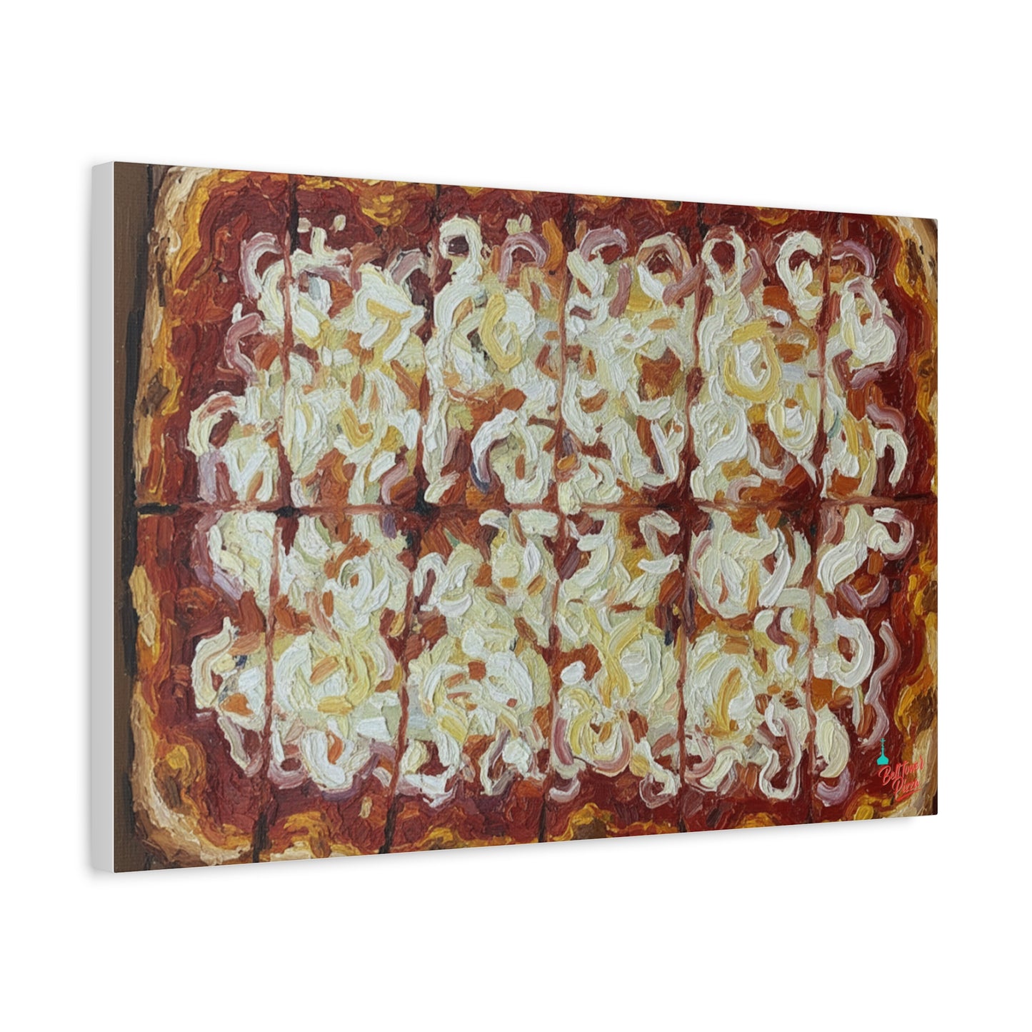 Belltower CLASSIC RED Wall Art Oil Painting Canvas — Rustic Margherita Painting on Stretched Matte Canvas