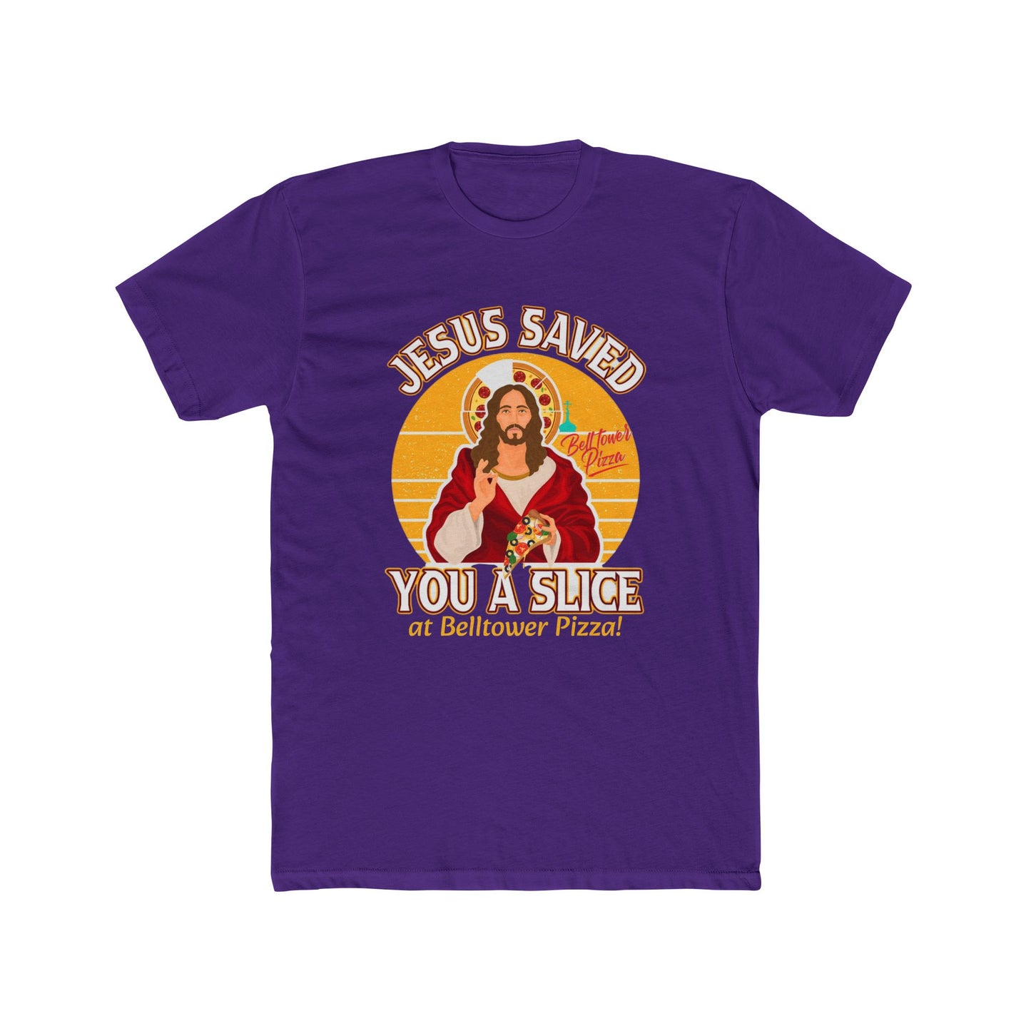 Jesus Saved You a Slice T-Shirt — Vintage Pizza Faith Tee