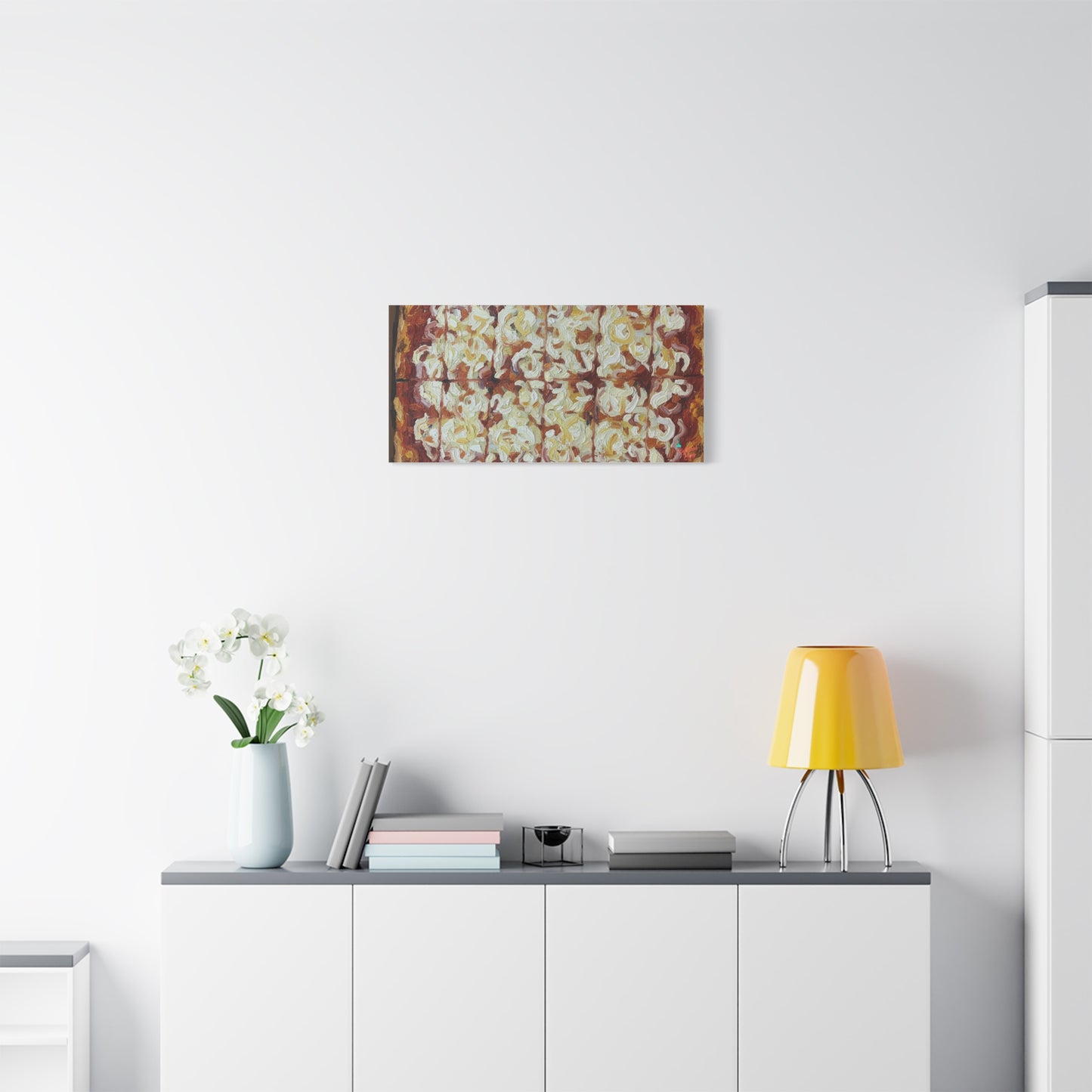 Belltower CLASSIC RED Wall Art Oil Painting Canvas — Rustic Margherita Painting on Stretched Matte Canvas