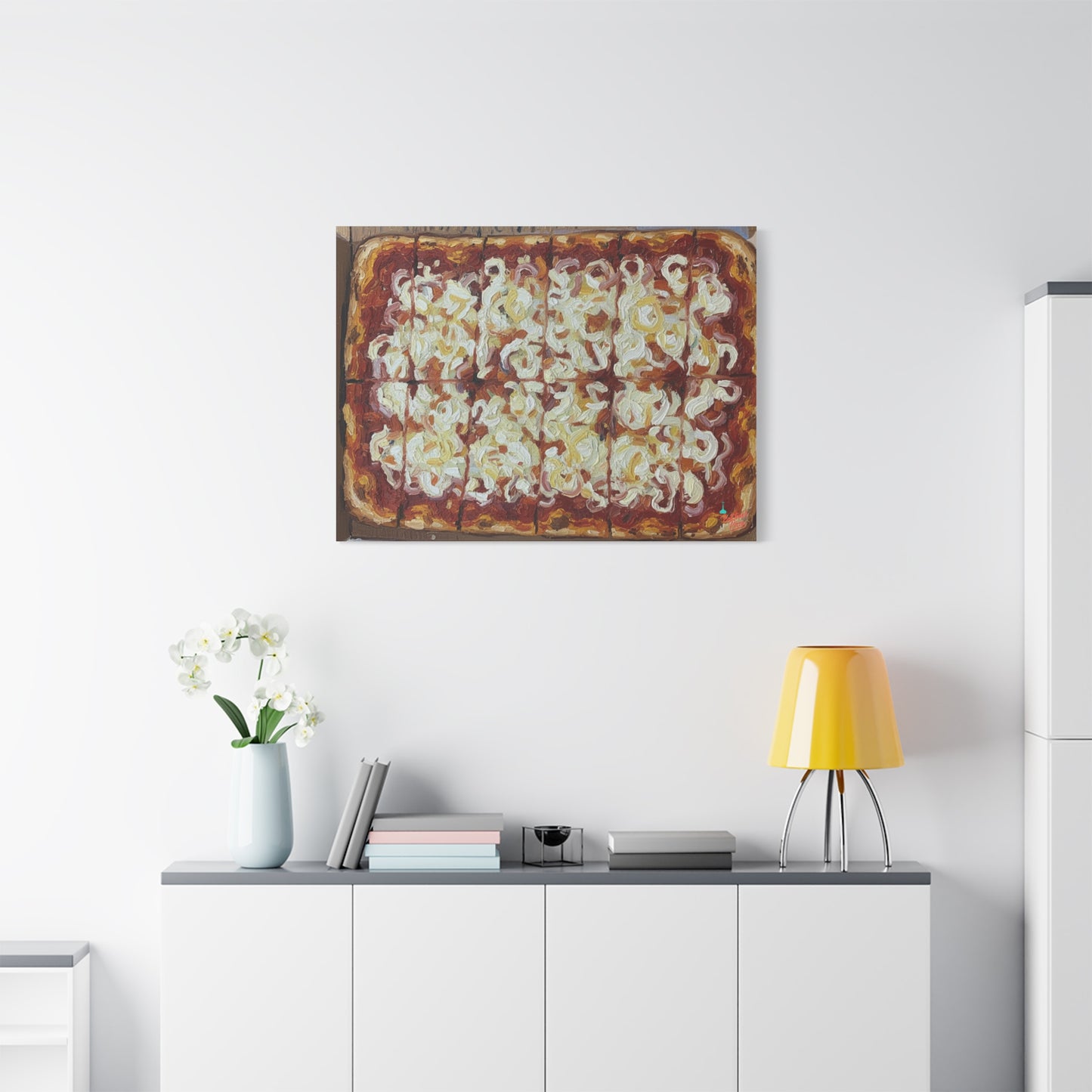 Belltower CLASSIC RED Wall Art Oil Painting Canvas — Rustic Margherita Painting on Stretched Matte Canvas