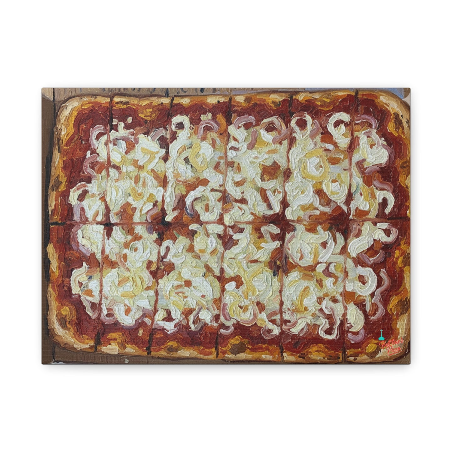 Belltower CLASSIC RED Wall Art Oil Painting Canvas — Rustic Margherita Painting on Stretched Matte Canvas