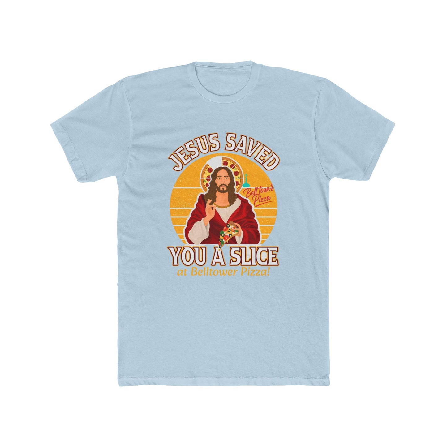 Jesus Saved You a Slice T-Shirt — Vintage Pizza Faith Tee
