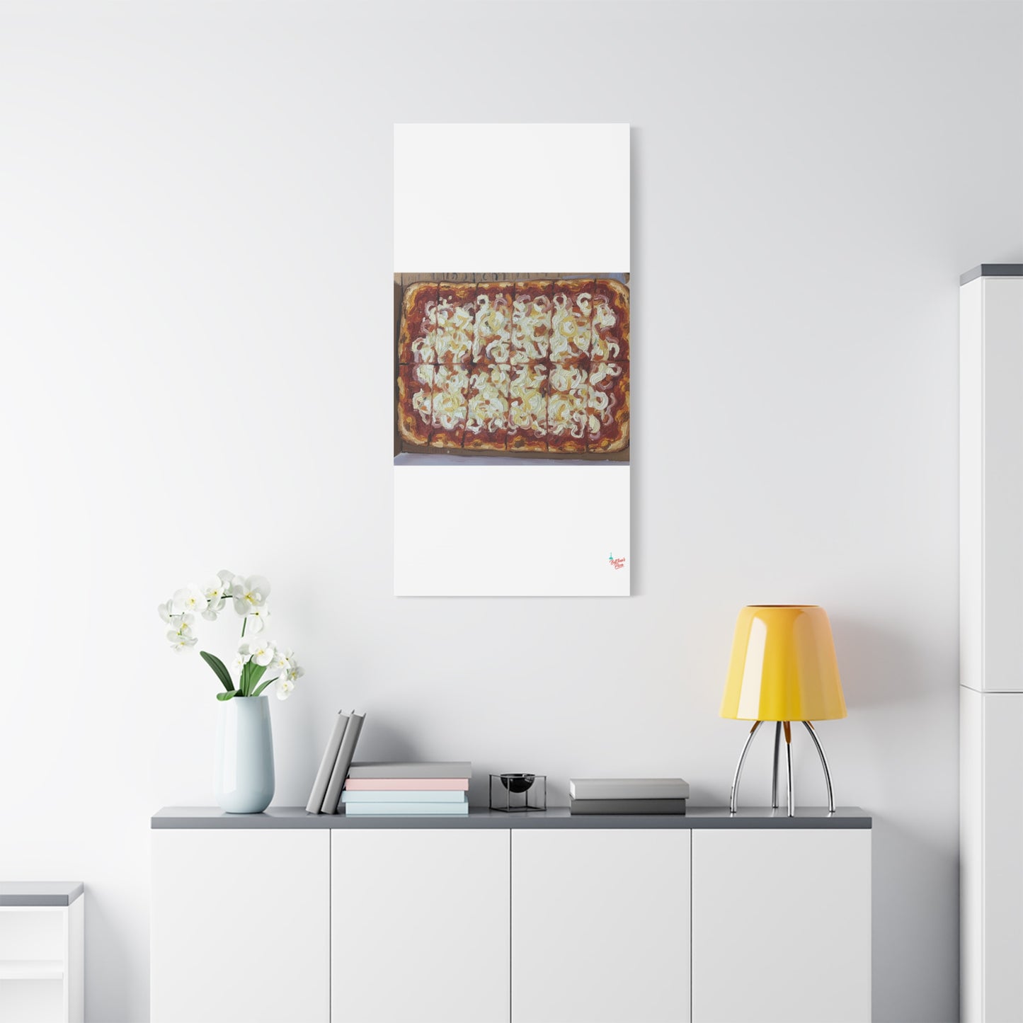 Belltower CLASSIC RED Wall Art Oil Painting Canvas — Rustic Margherita Painting on Stretched Matte Canvas