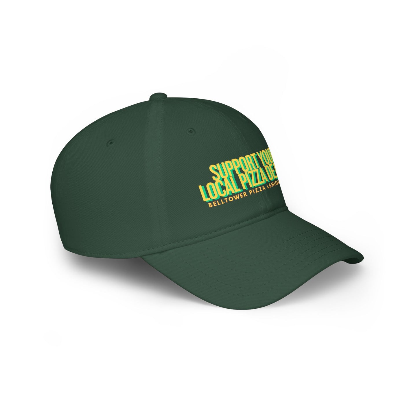 Support Your Local Pizza Dealer Baseball Cap — Red Low Profile Hat