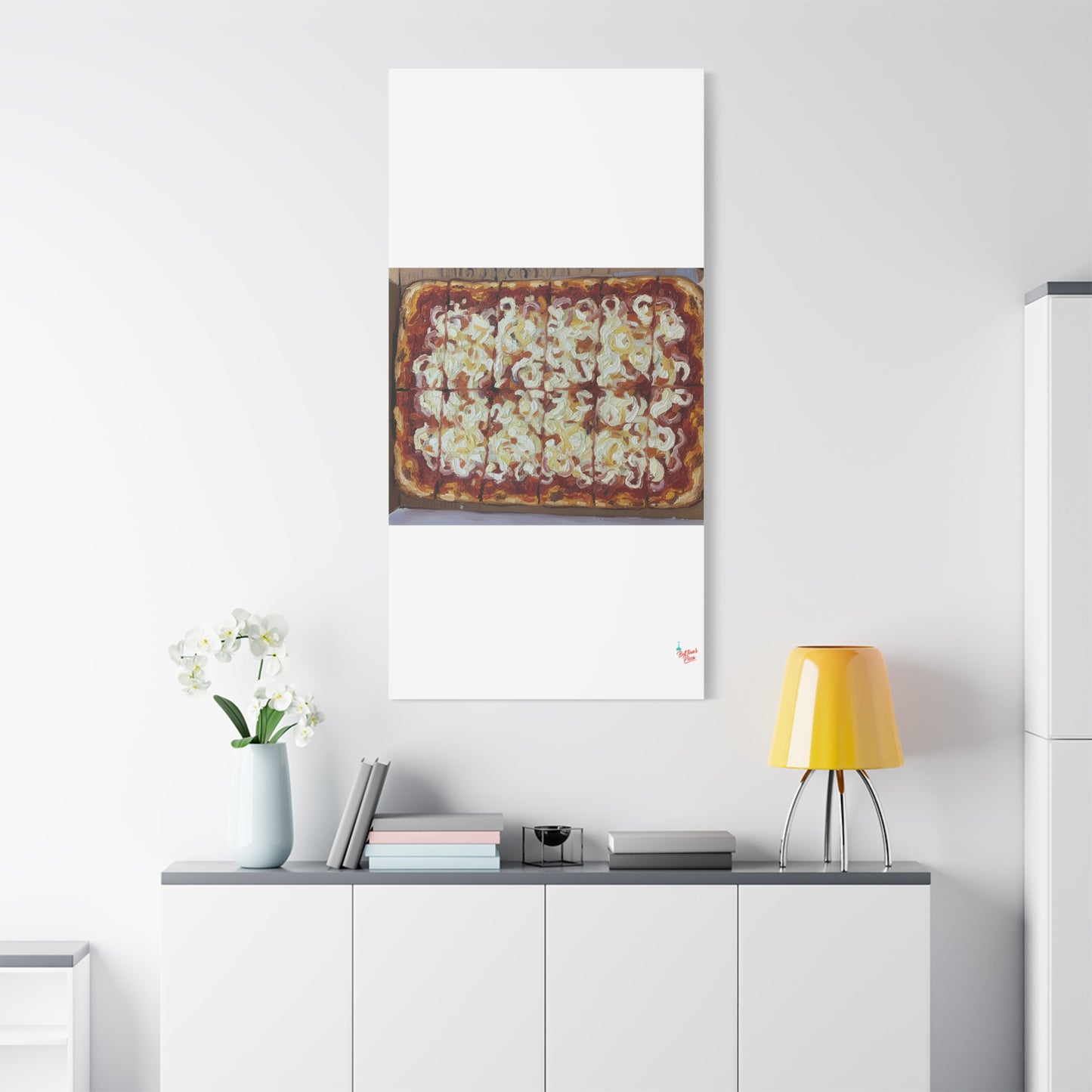 Belltower CLASSIC RED Wall Art Oil Painting Canvas — Rustic Margherita Painting on Stretched Matte Canvas