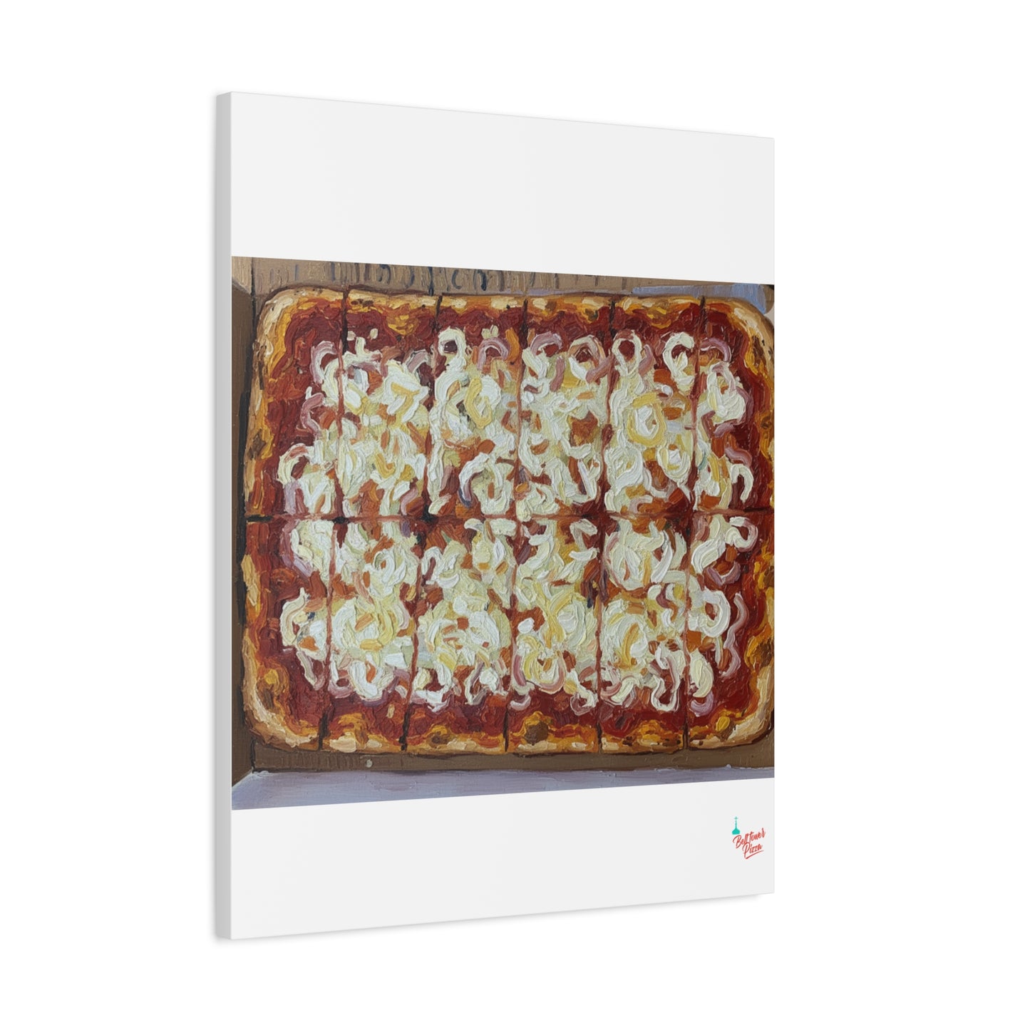 Belltower CLASSIC RED Wall Art Oil Painting Canvas — Rustic Margherita Painting on Stretched Matte Canvas