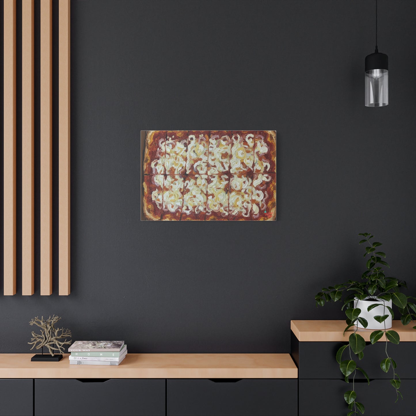Belltower CLASSIC RED Wall Art Oil Painting Canvas — Rustic Margherita Painting on Stretched Matte Canvas