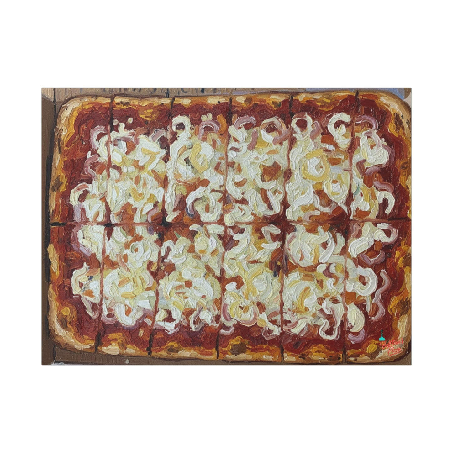 Belltower CLASSIC RED Wall Art Oil Painting Canvas — Rustic Margherita Painting on Stretched Matte Canvas