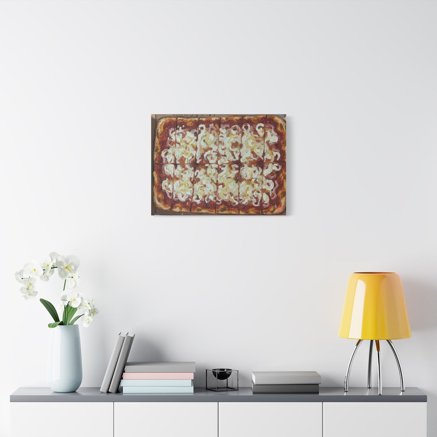 Belltower CLASSIC RED Wall Art Oil Painting Canvas — Rustic Margherita Painting on Stretched Matte Canvas