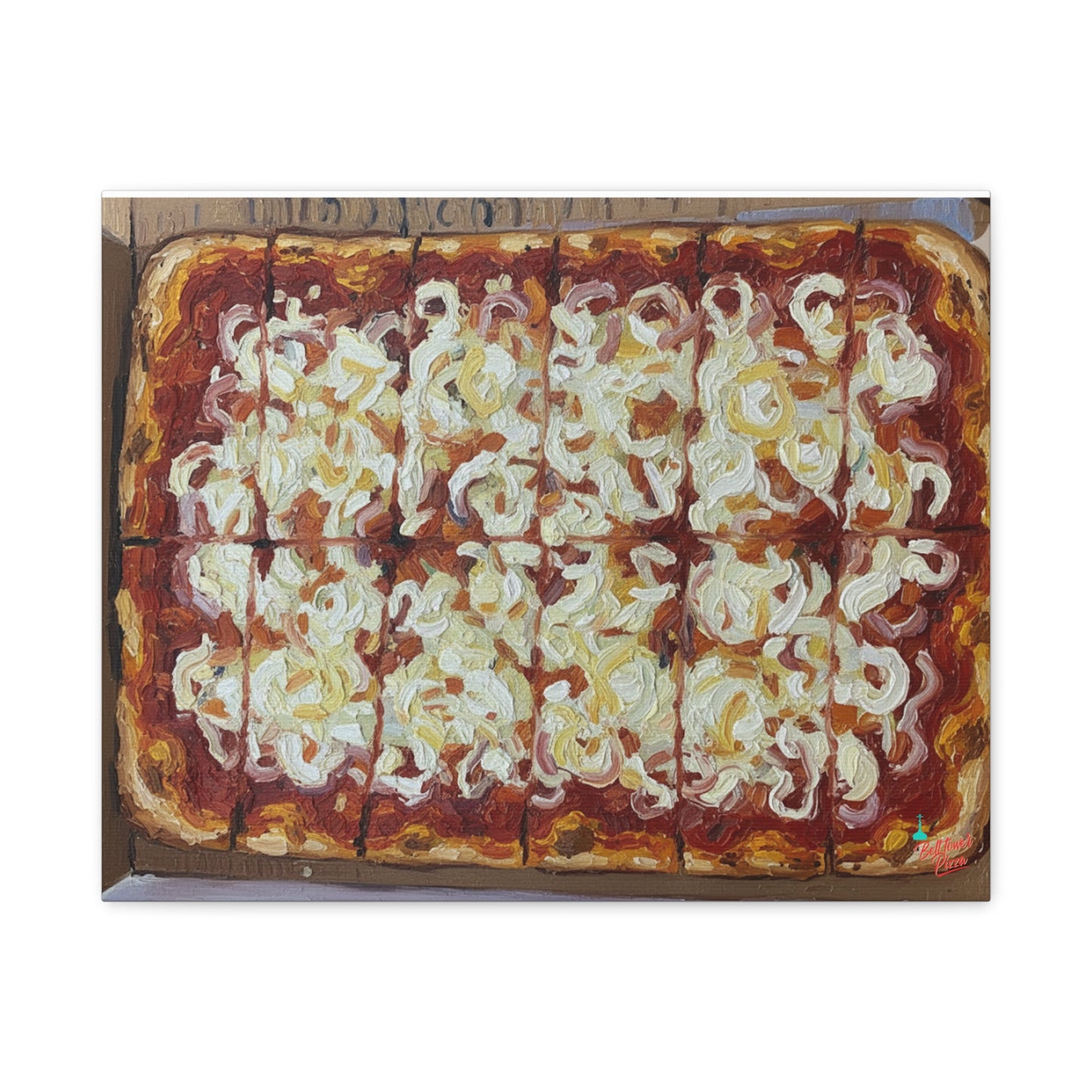 Belltower CLASSIC RED Wall Art Oil Painting Canvas — Rustic Margherita Painting on Stretched Matte Canvas