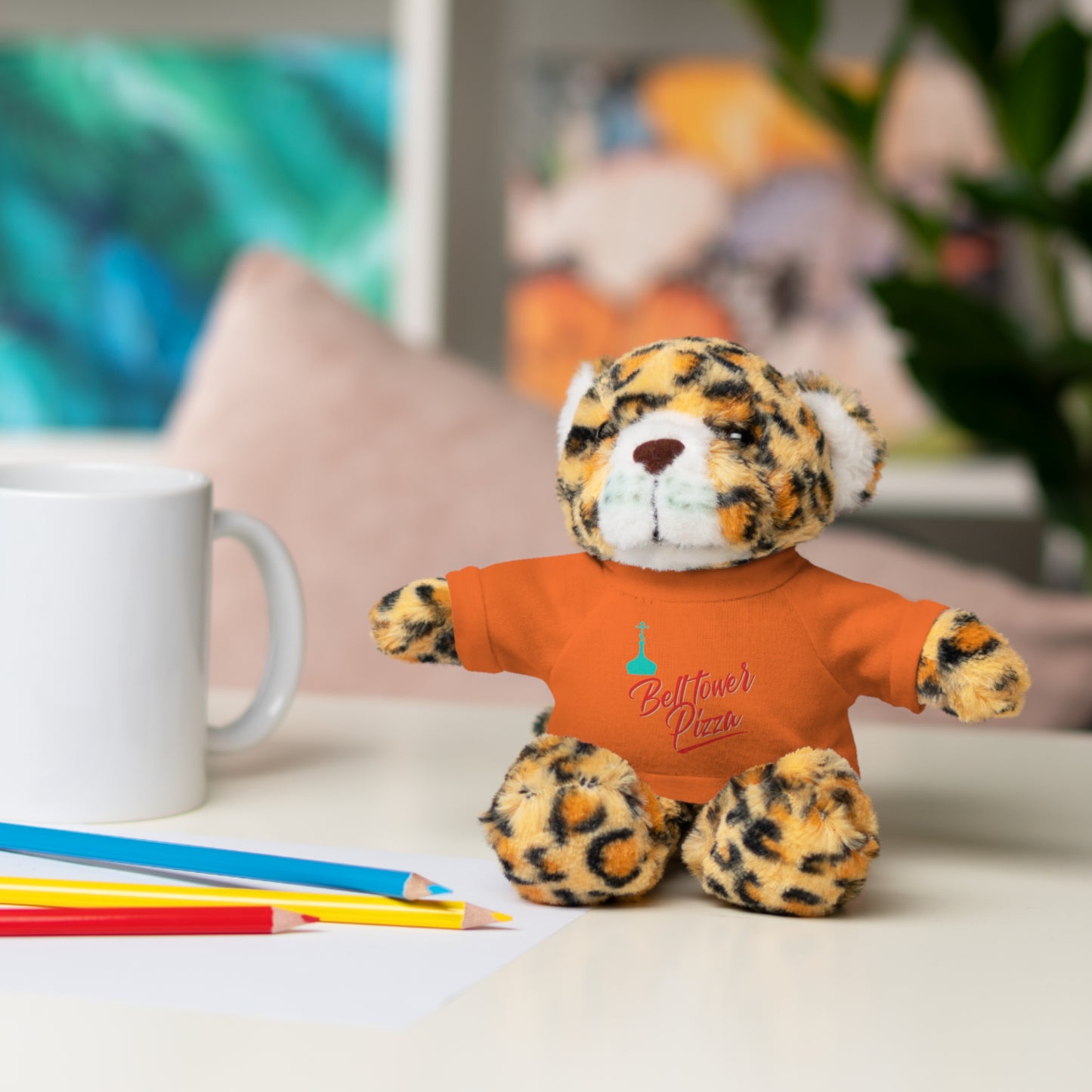 Bellflower Pizza Teddy Bear — Plush Toy with Branded Tee