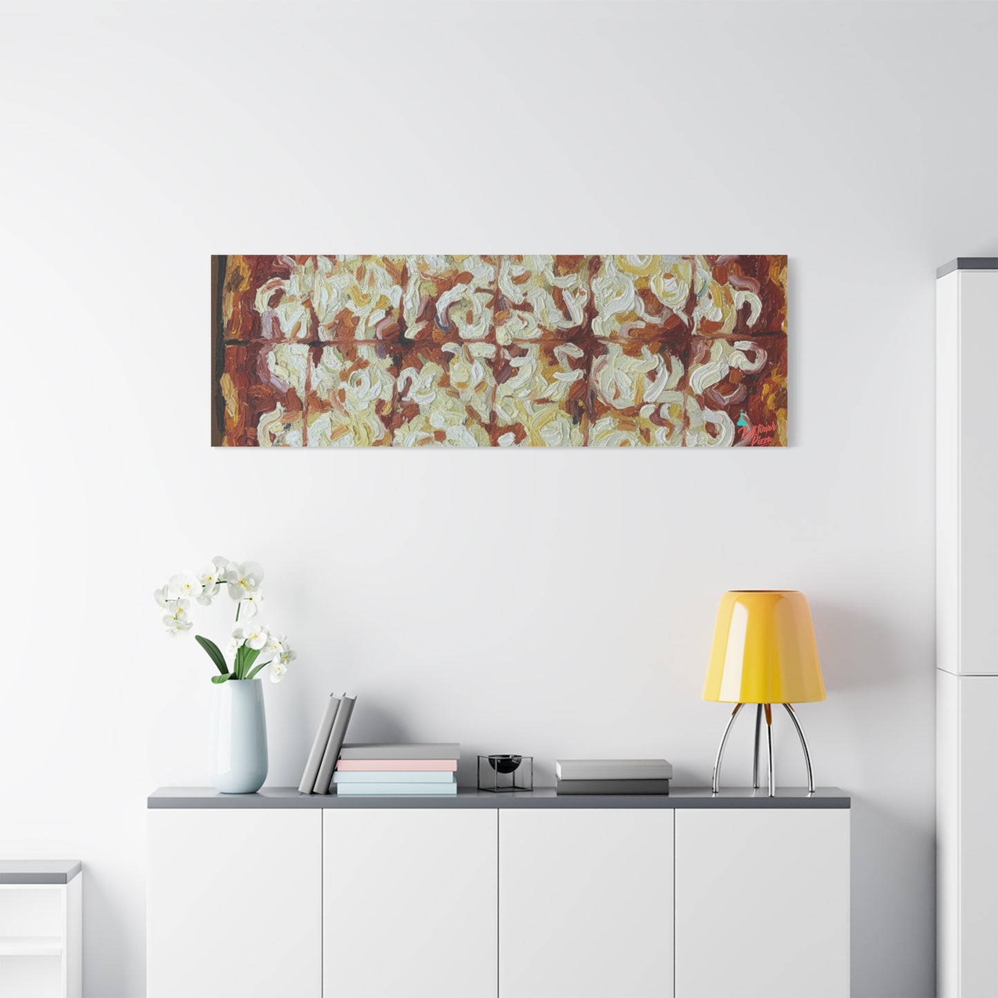 Belltower CLASSIC RED Wall Art Oil Painting Canvas — Rustic Margherita Painting on Stretched Matte Canvas